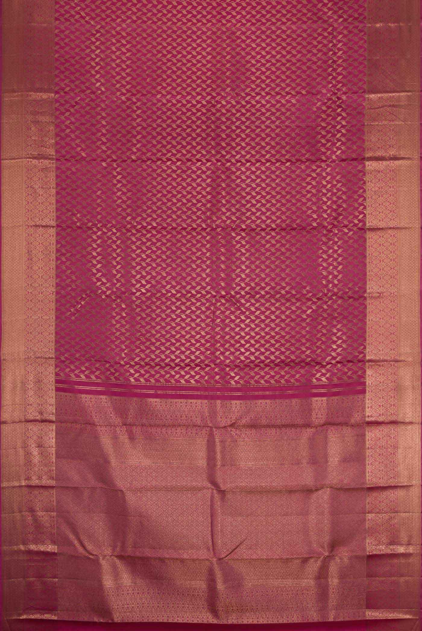 Magenta Dual Tone Kanchipuram Silk Saree - Image 6