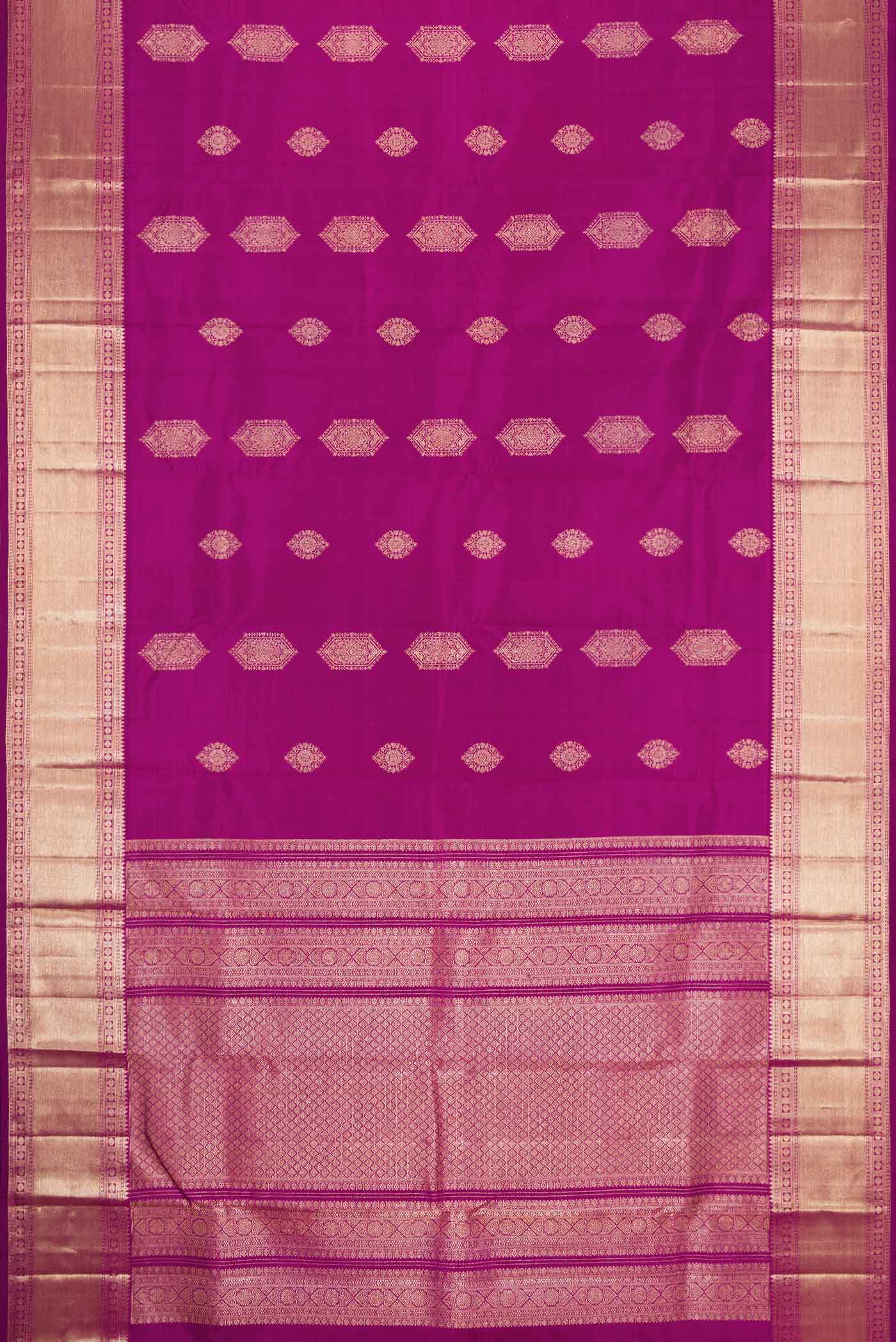Magenta Dual Tone Kanjivaram Silk Saree - Image 6