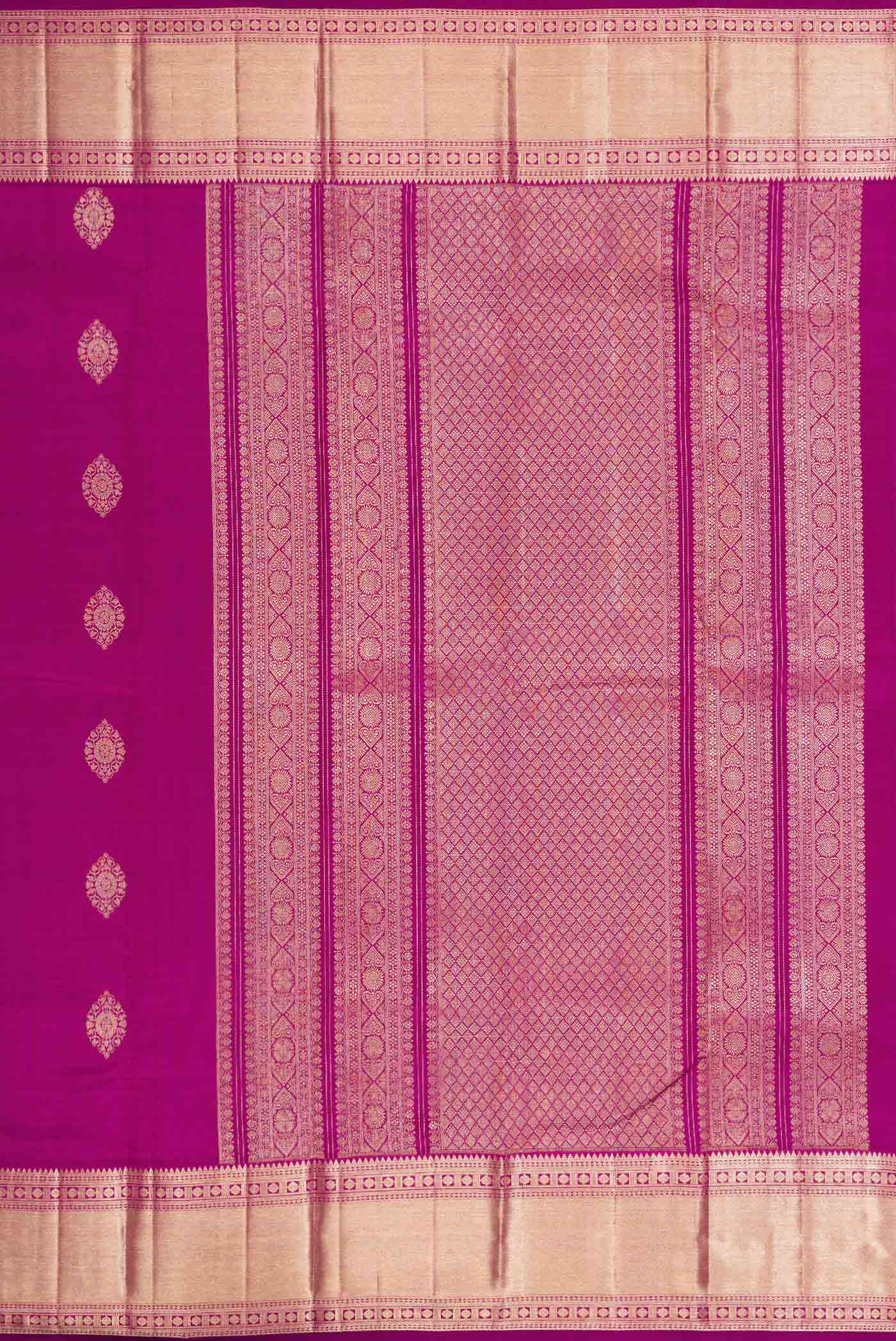 Magenta Dual Tone Kanjivaram Silk Saree - Image 7