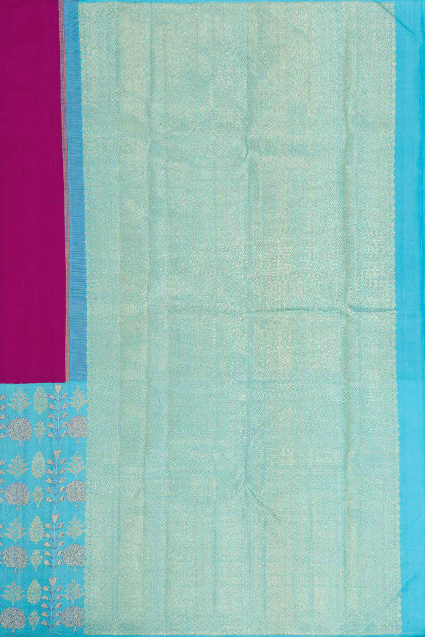 Magenta Dual Tone Kanjivaram Silk Saree - Image 7
