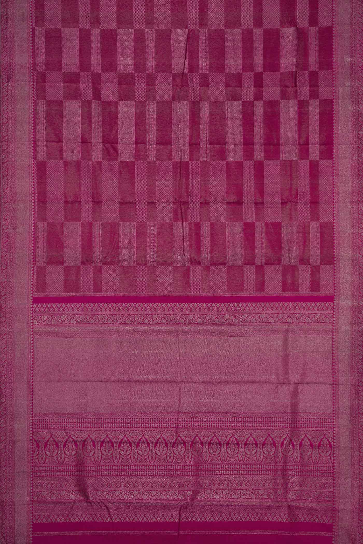 Magenta Dual Tone Kanjivaram Silk Saree - Image 6