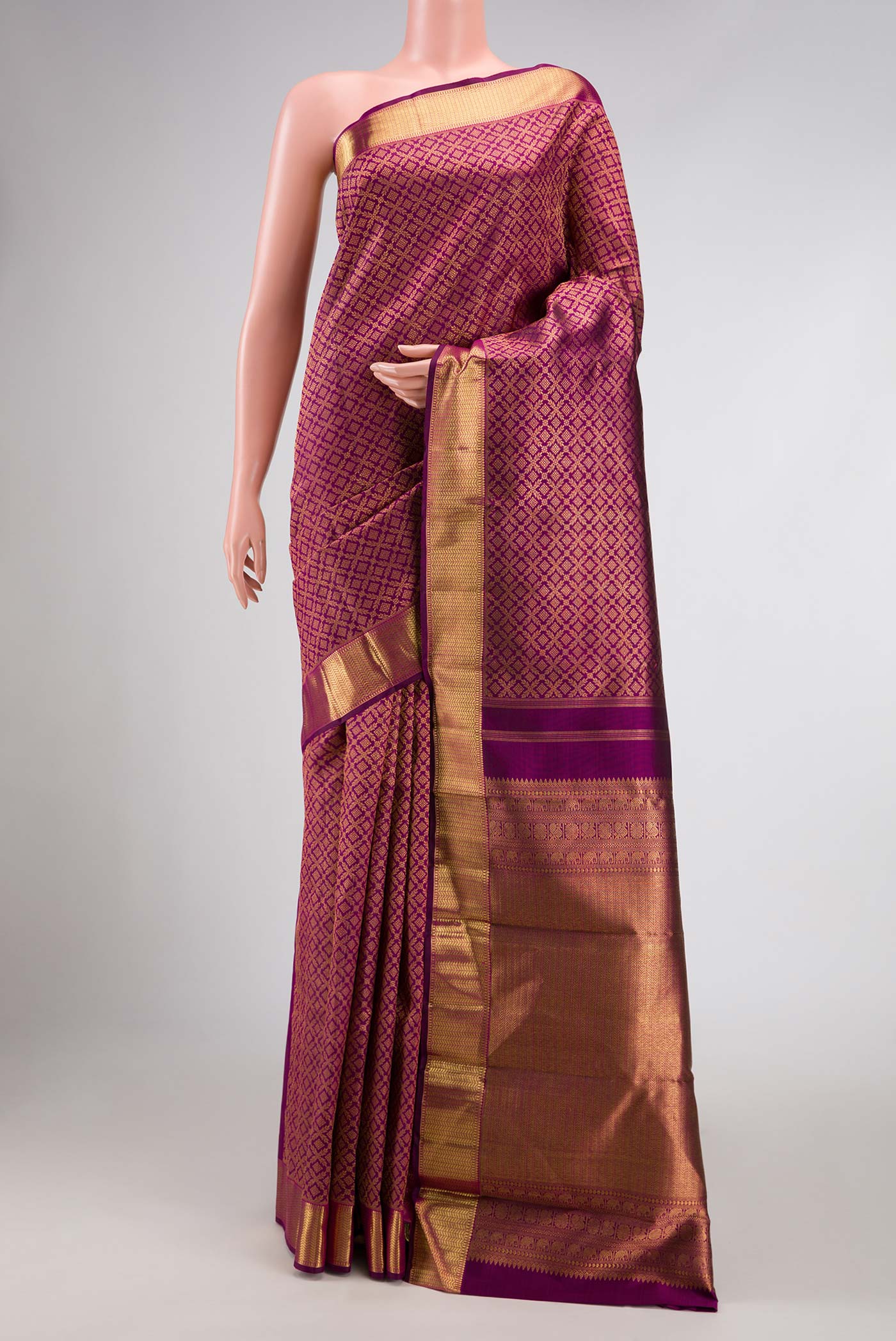 Purple Dual Tone Kanjivaram Silk Saree