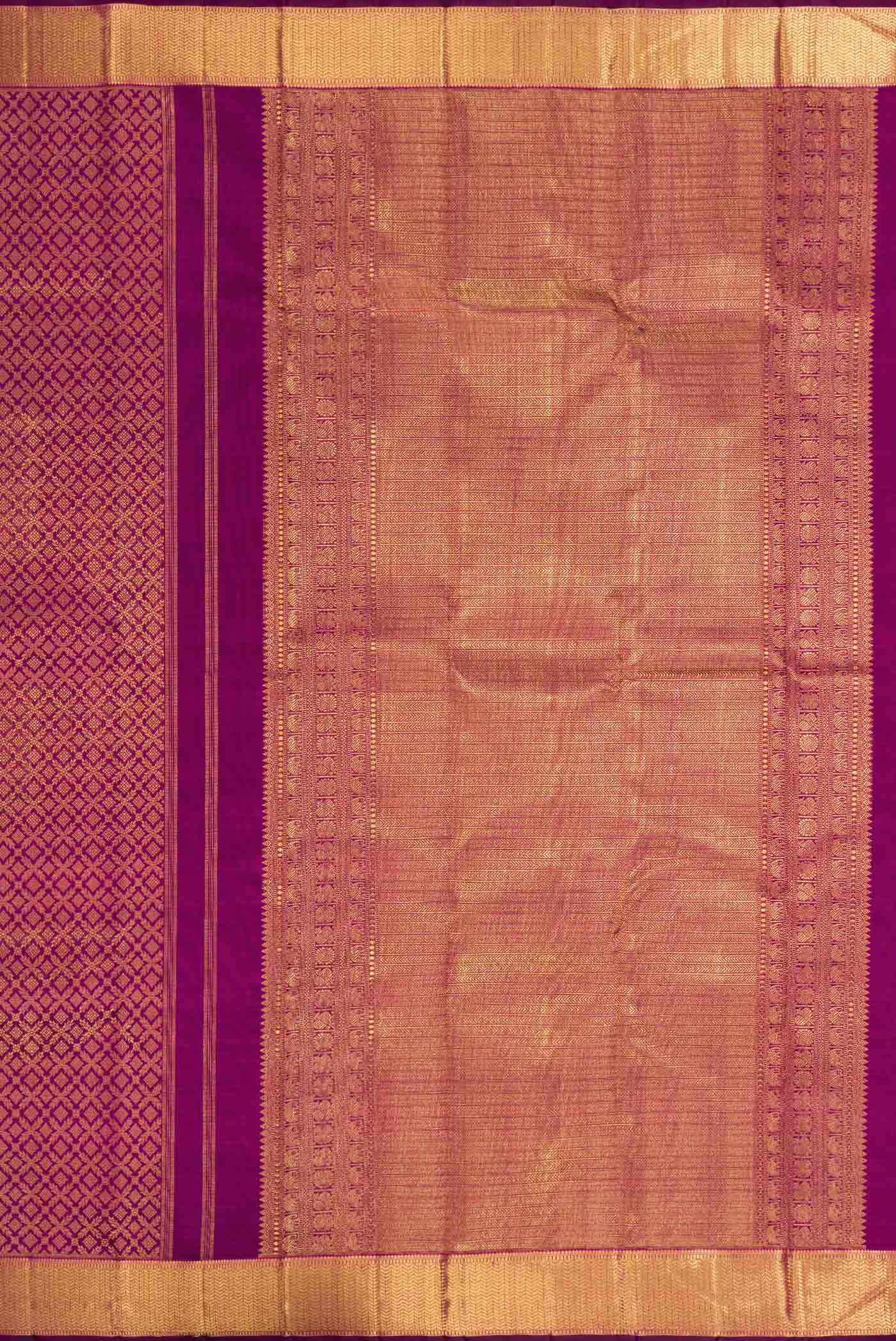 Purple Dual Tone Kanjivaram Silk Saree - Image 7