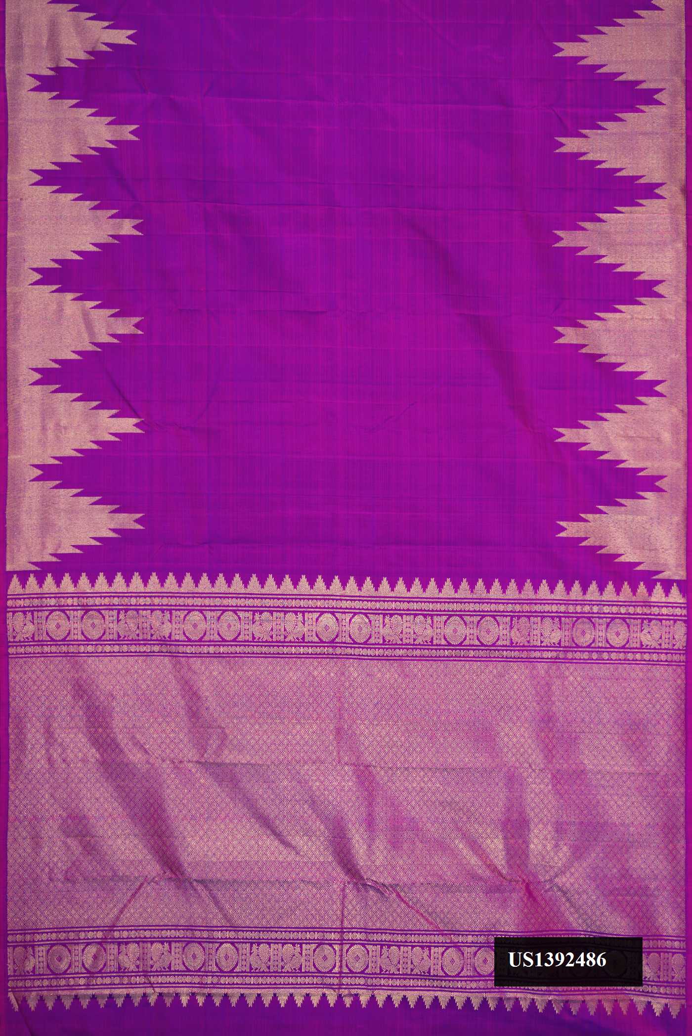 Magenta Dual Tone Kanchipuram Silk Saree