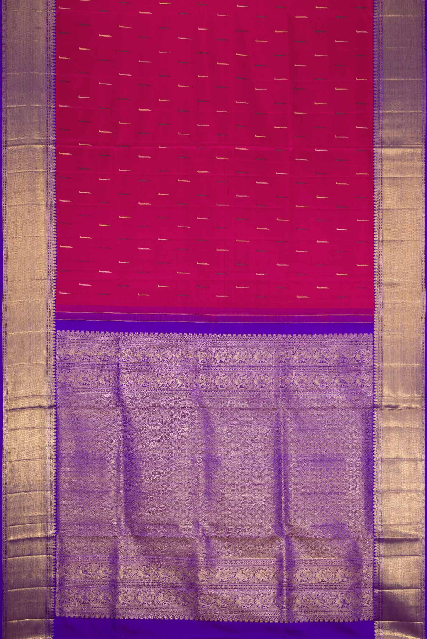 Magenta Kanchipuram Silk Saree - Image 6