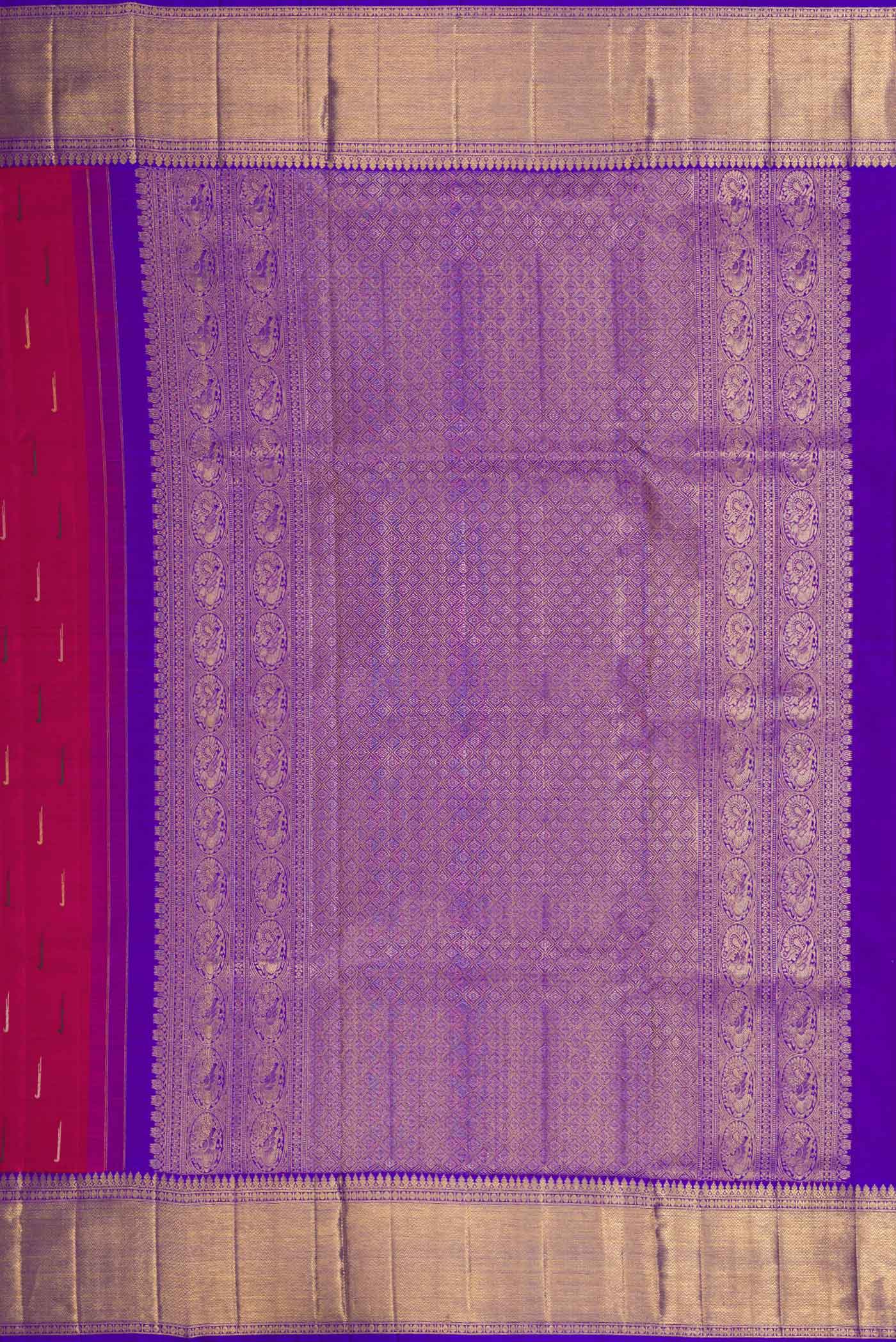 Magenta Kanchipuram Silk Saree - Image 7