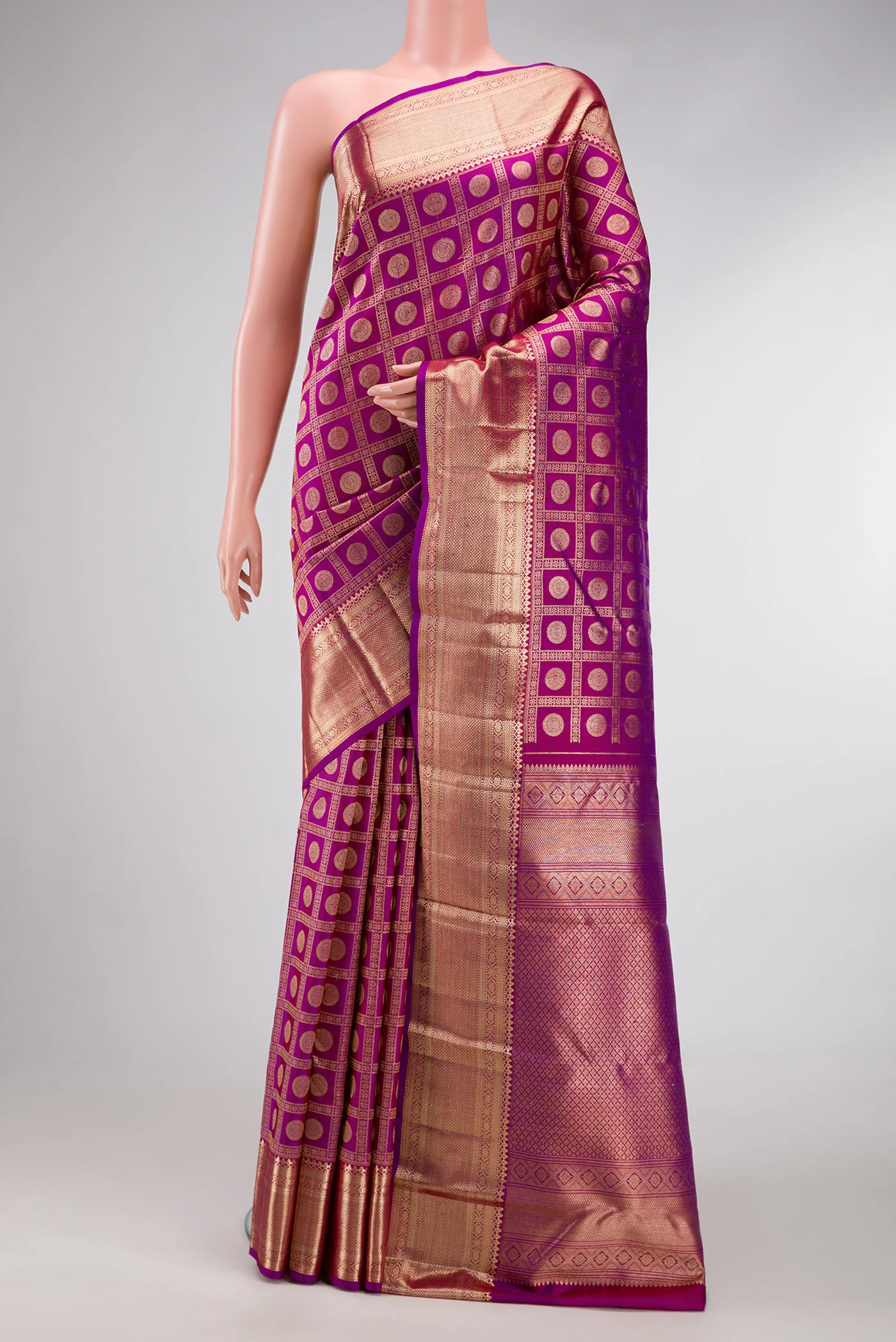 Magenta Kanchipuram Silk Saree