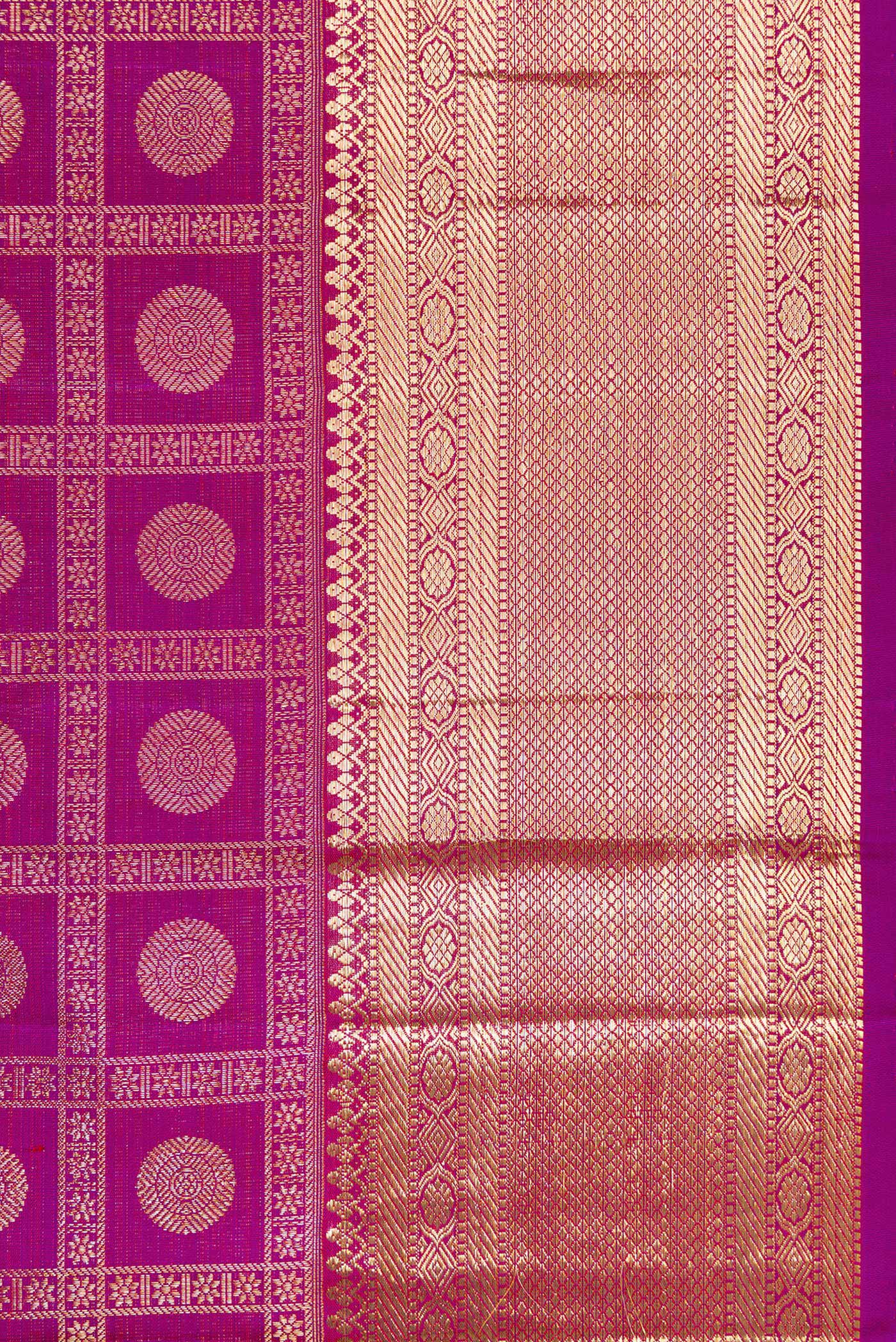 Magenta Kanchipuram Silk Saree - Image 3