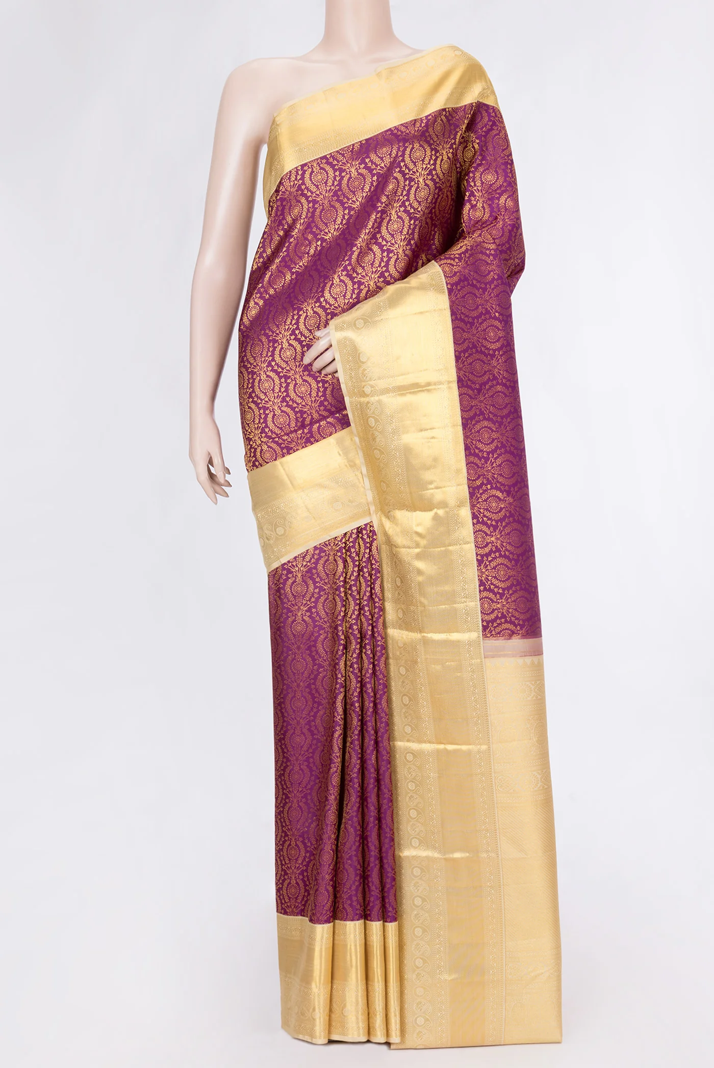 Purple Kanchipuram Silk Saree