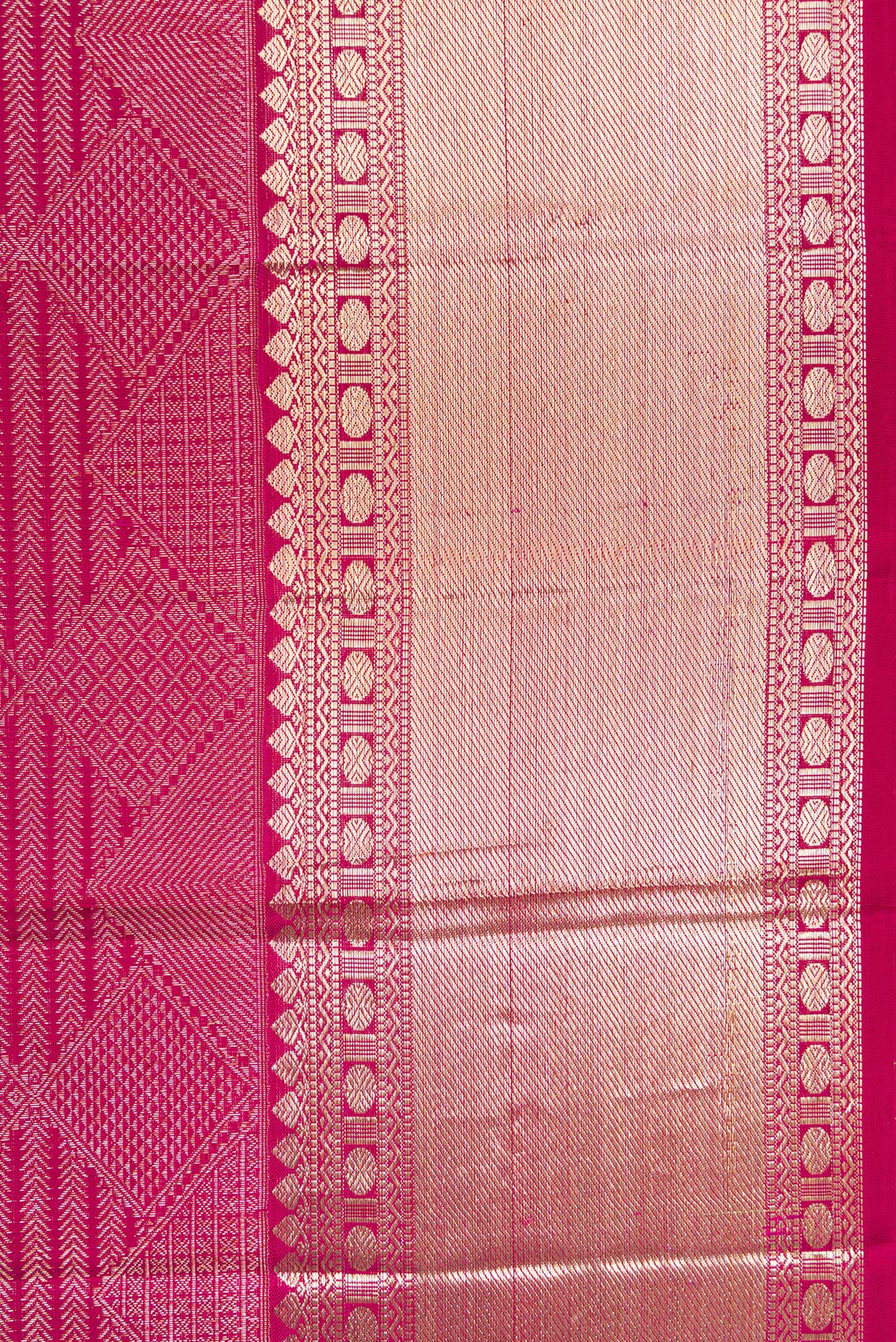 Magenta Dual Tone Kanchipuram Silk Saree - Image 3