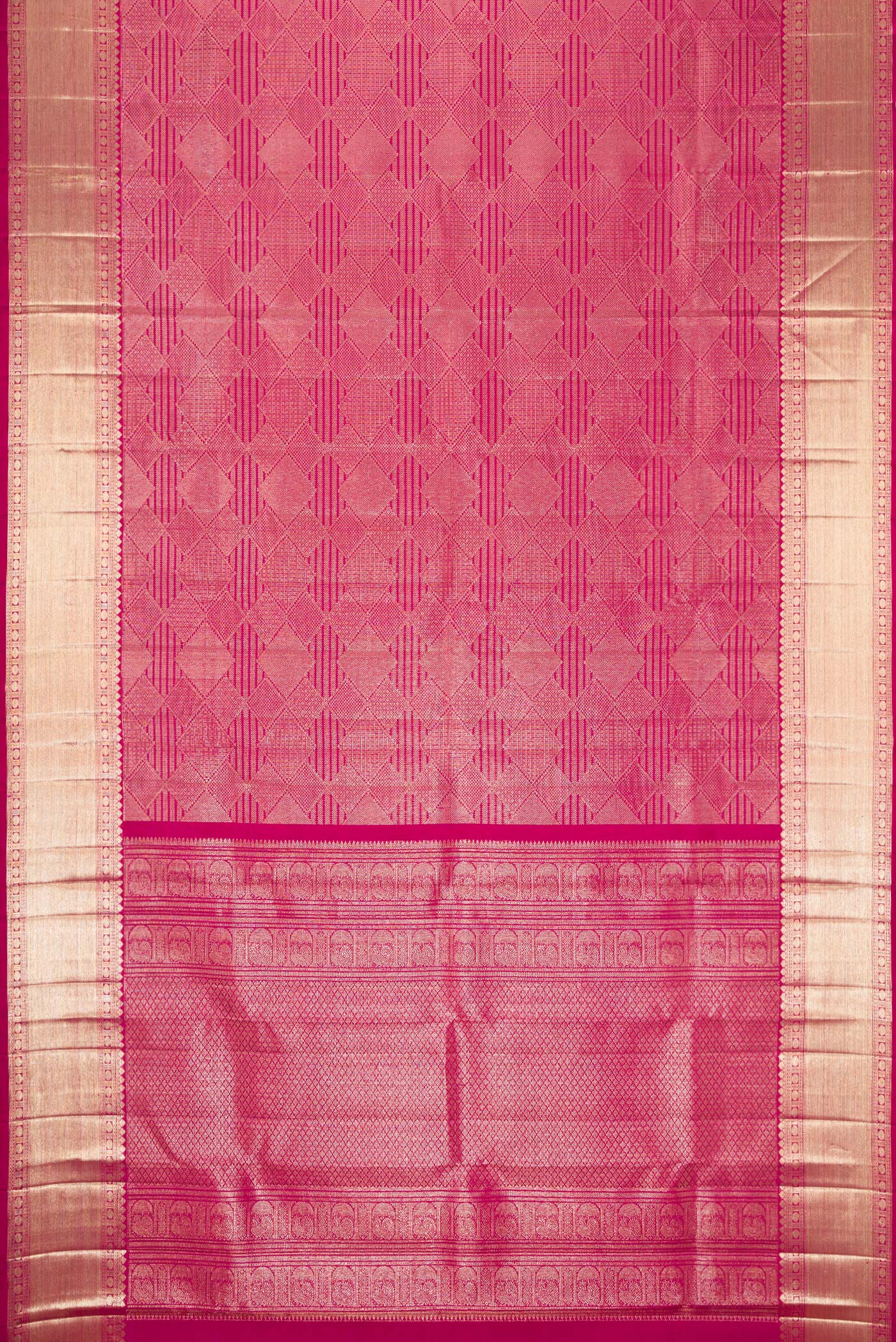 Magenta Dual Tone Kanchipuram Silk Saree - Image 6