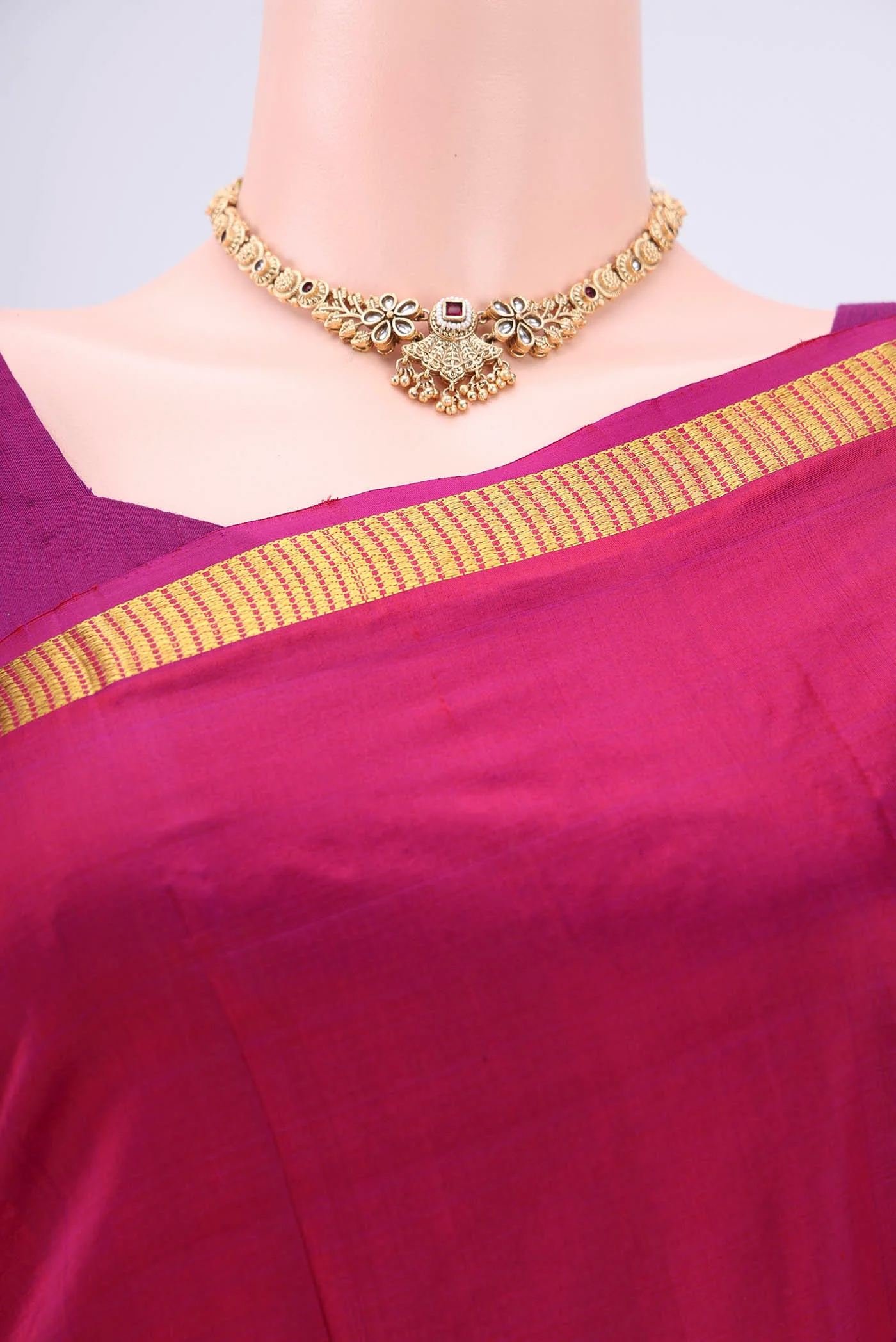 Rust Dual Tone Kanchipuram Silk Saree - Image 2
