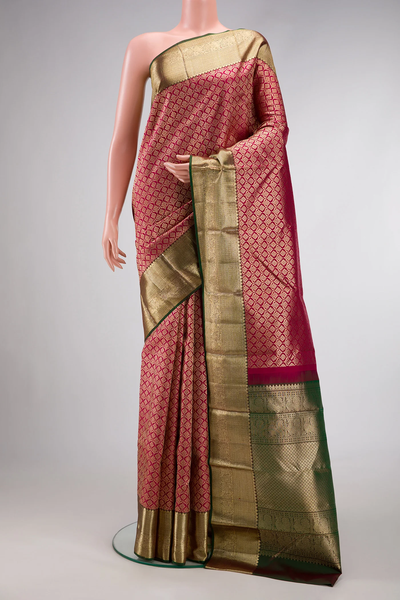 Maroon Dual Tone Kanjivaram Silk Saree