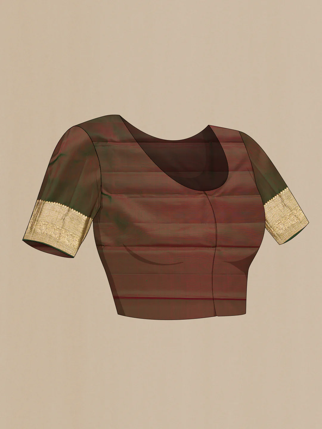 Maroon Dual Tone Kanjivaram Silk Saree - Image 5
