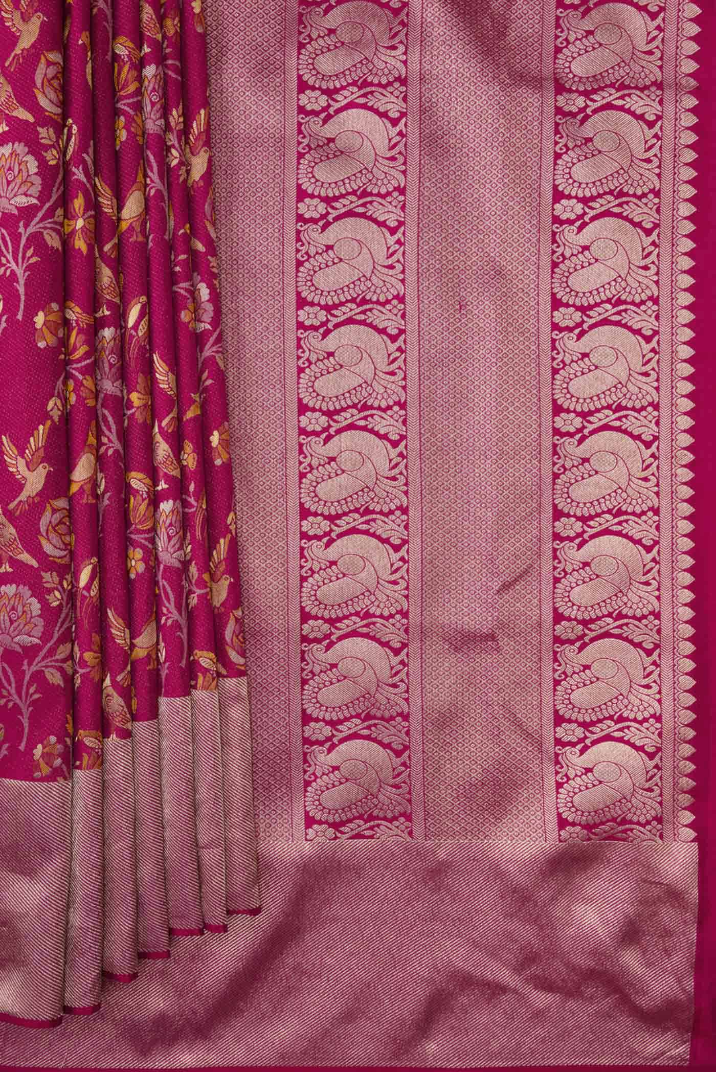 Magenta Kanjivaram Silk Saree - Image 4