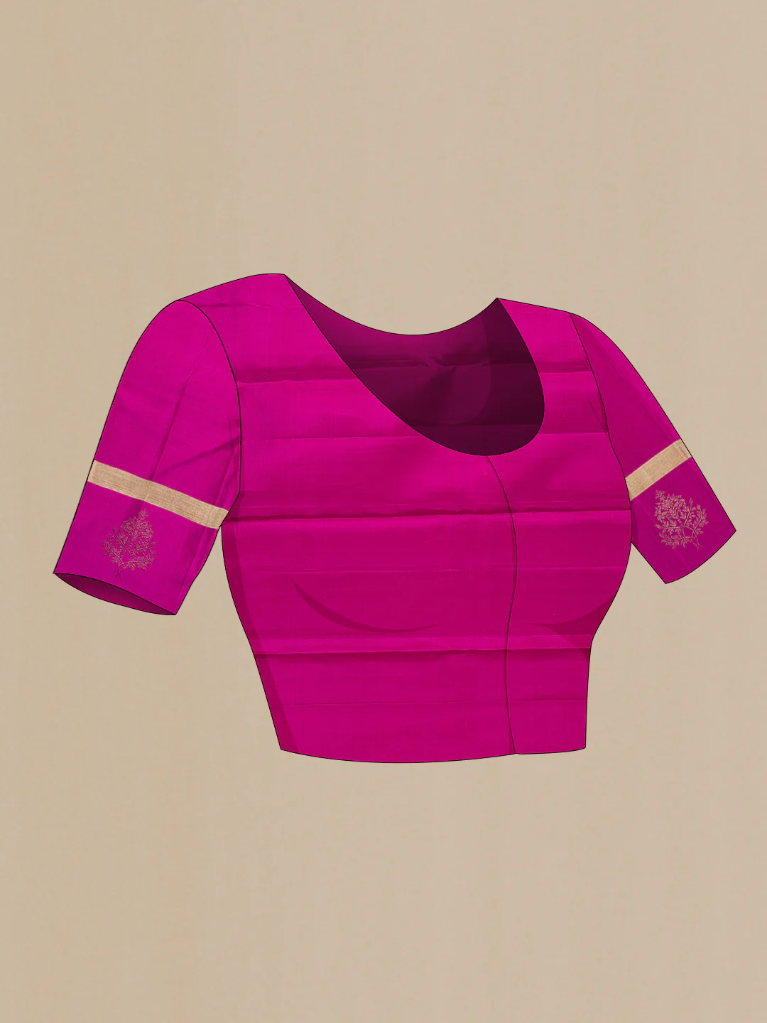 Magenta Kanjivaram Silk Saree - Image 5