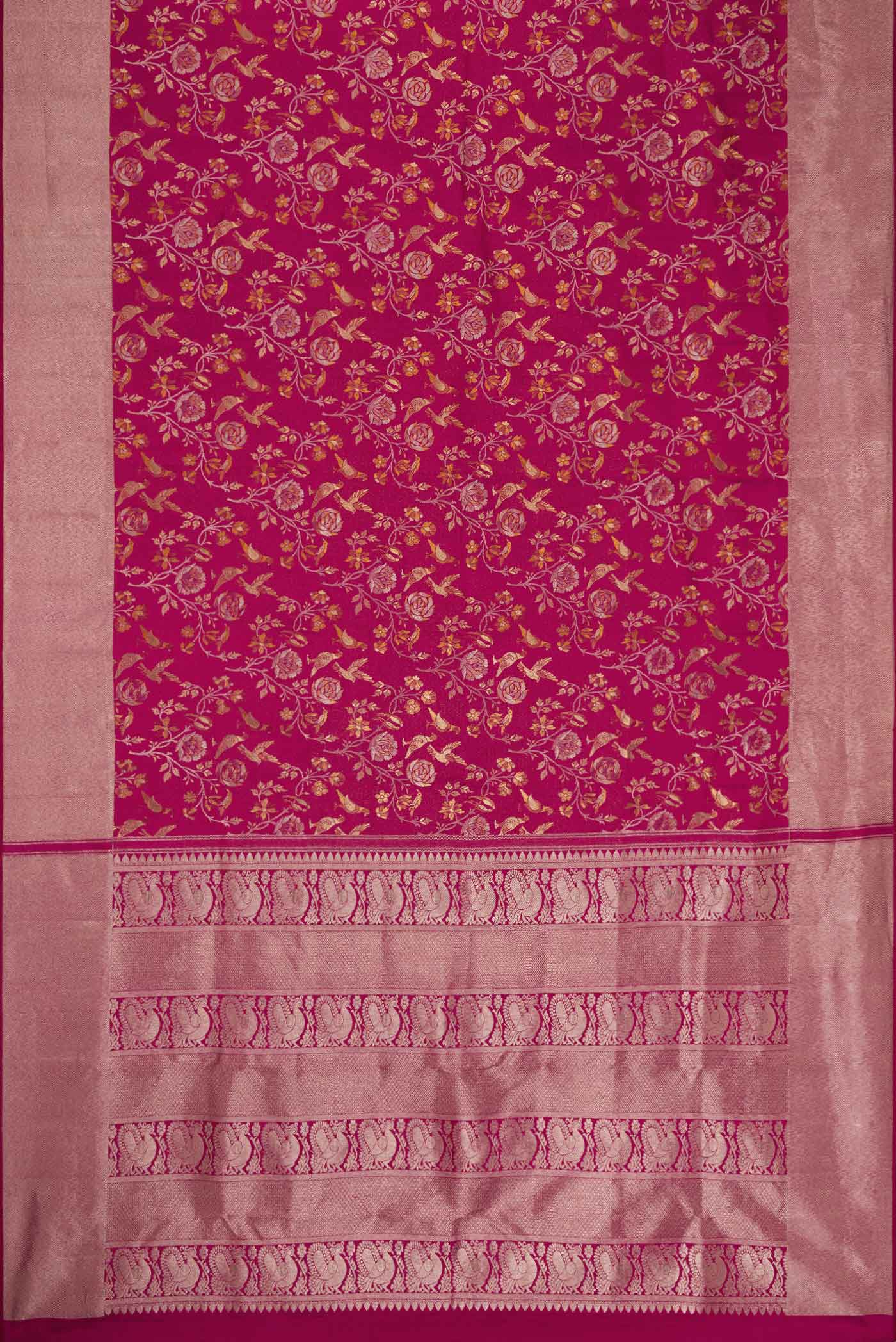 Magenta Kanjivaram Silk Saree - Image 6