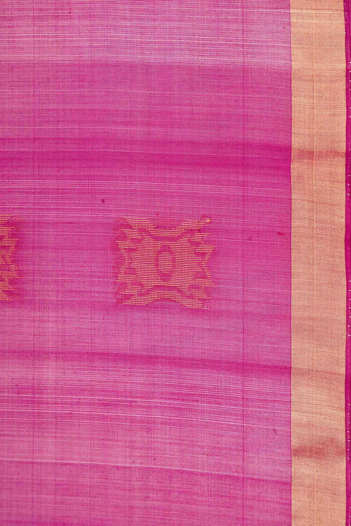 Magenta Dual Tone Silk Cotton Saree - Image 3