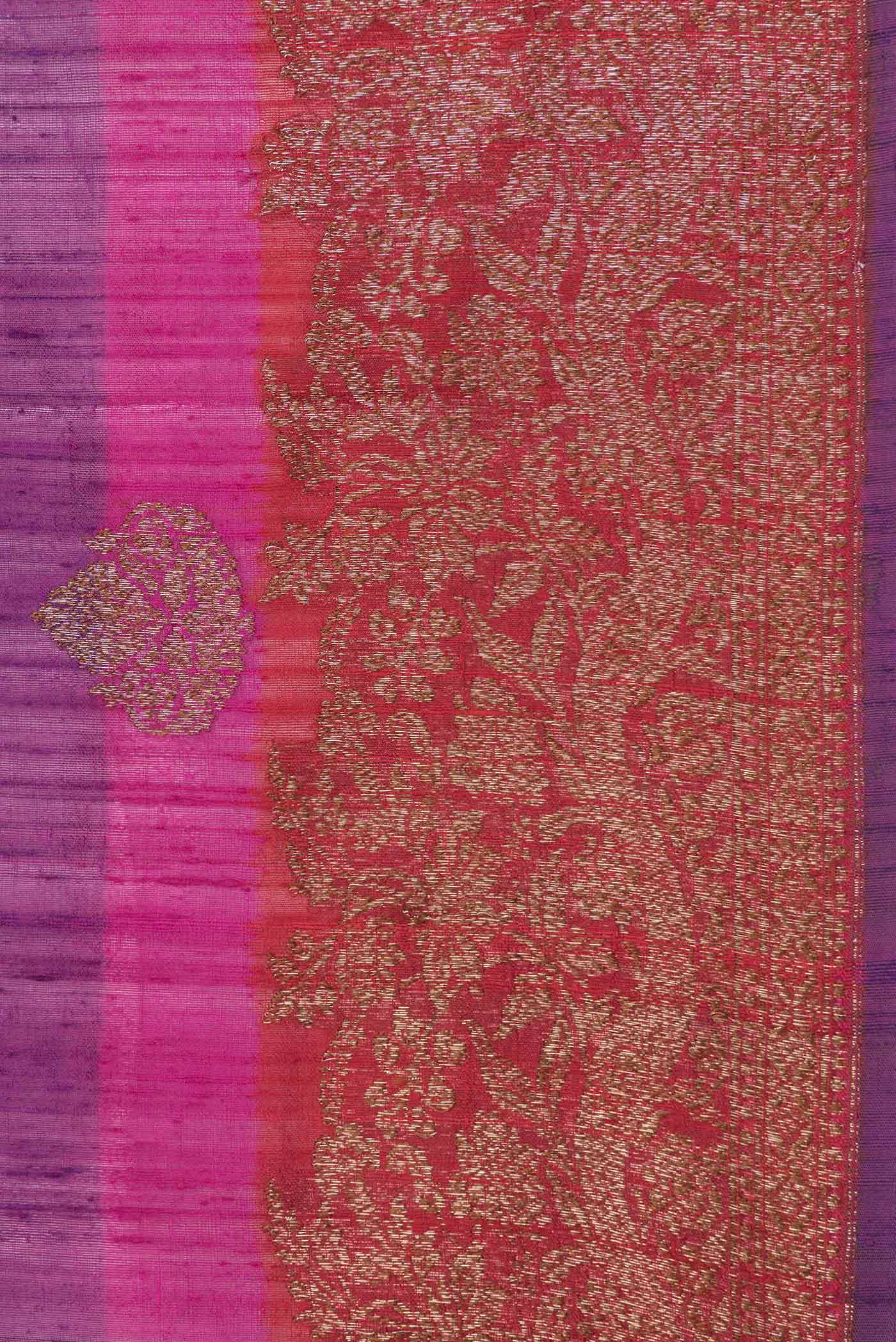 Multi Color Banarasi Tussar Silk Saree - Image 3