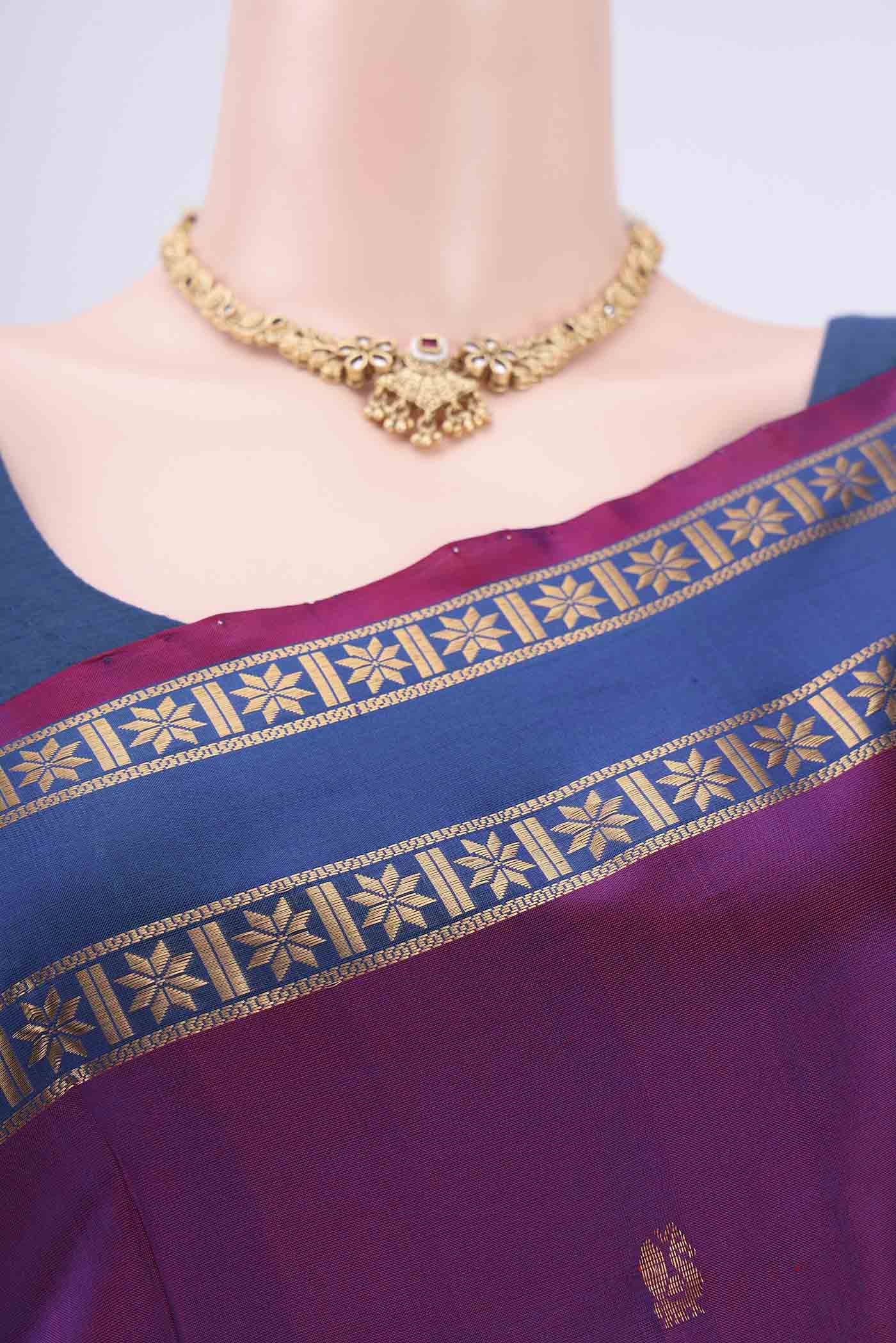 Purple Uppada Silk Saree - Image 2