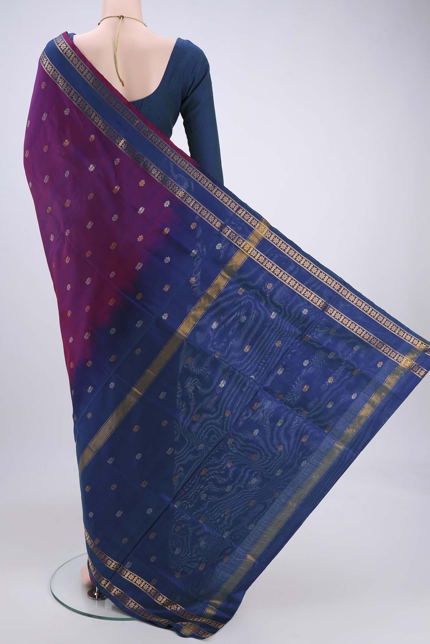 Purple Uppada Silk Saree - Image 3