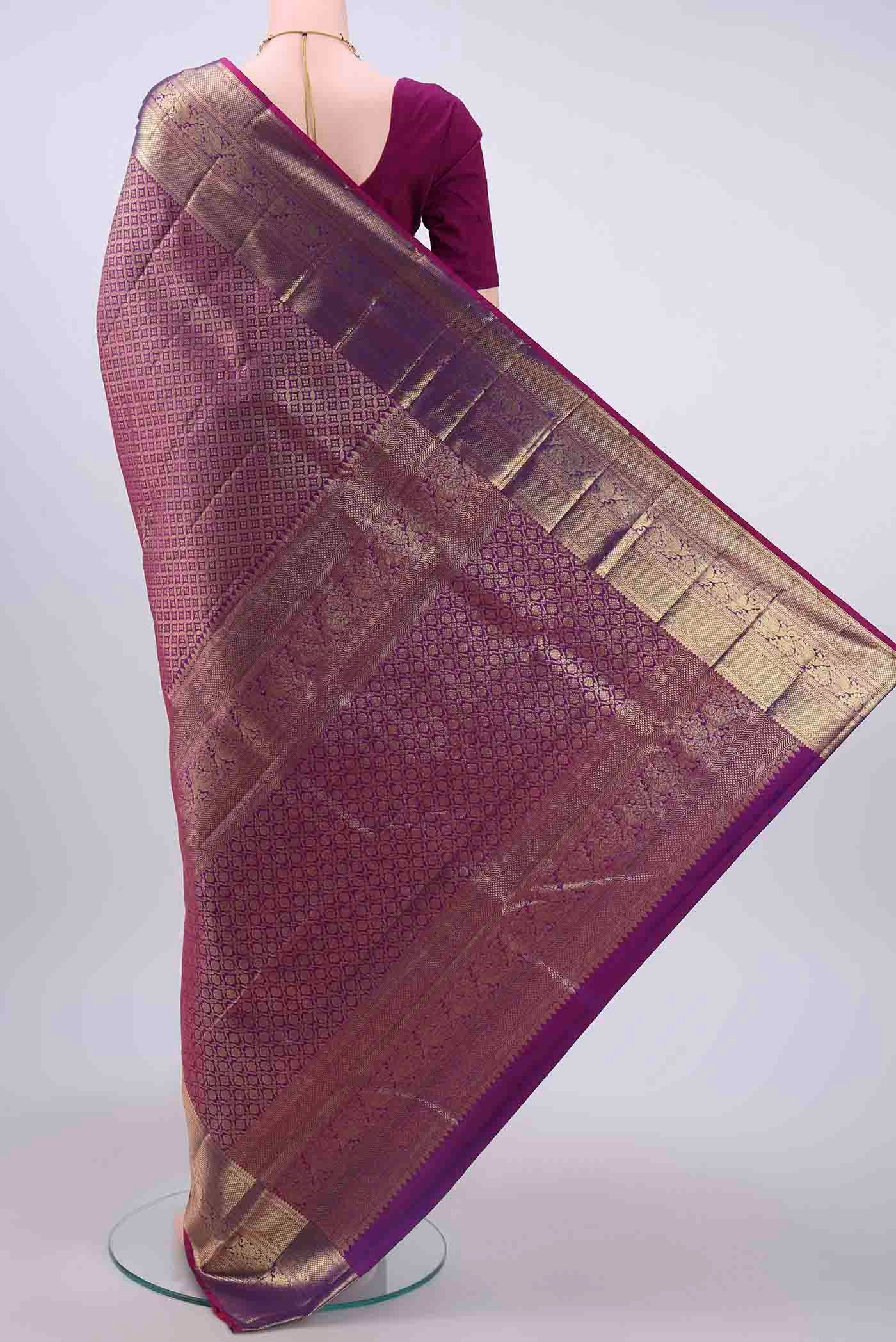 Purple Kanjivaram Saree - Image 3