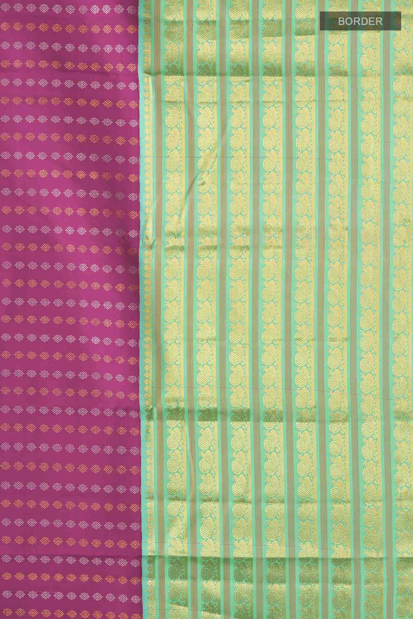 Magenta Kanjivaram Silk Saree - Image 3