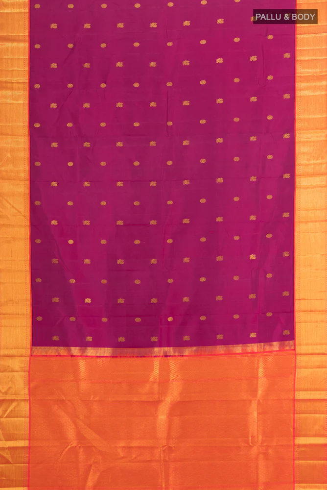 Magenta Kanchipuram Silk Saree - Image 5