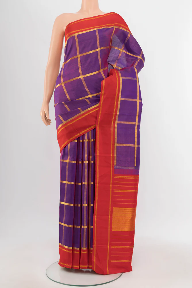 Purple Kanchipuram Silk Saree