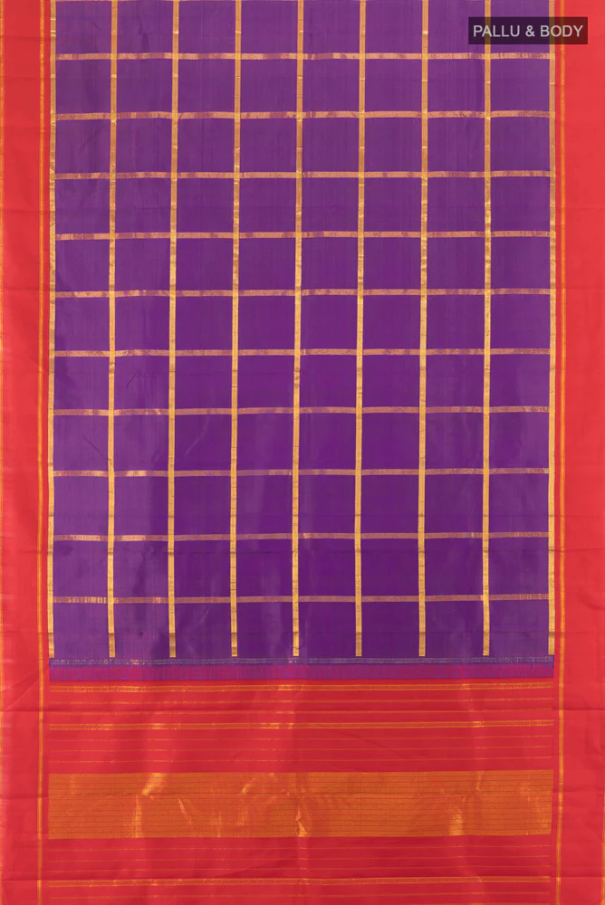 Purple Kanchipuram Silk Saree - Image 5