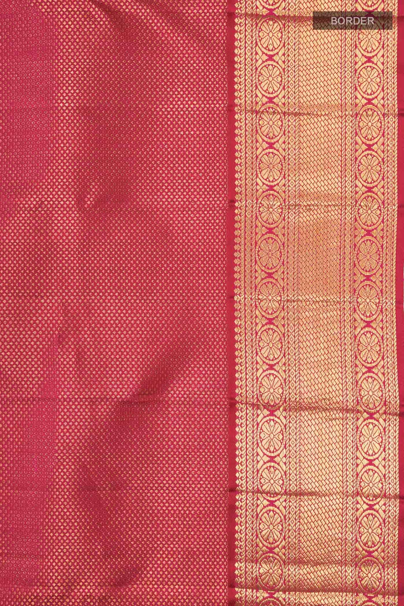 Magenta Kanchipuram Silk Saree - Image 6