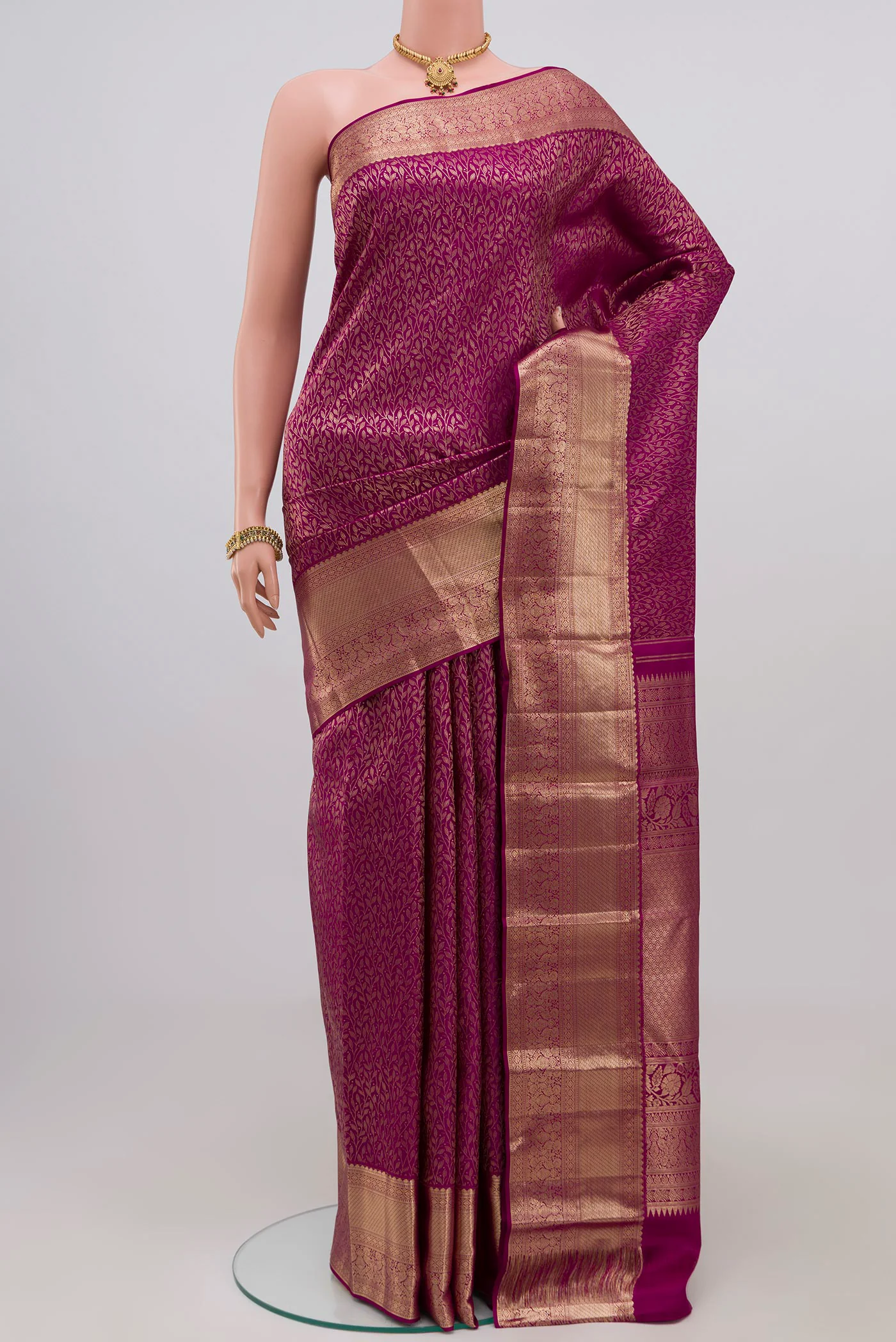 Magenta Kanchipuram Silk Saree