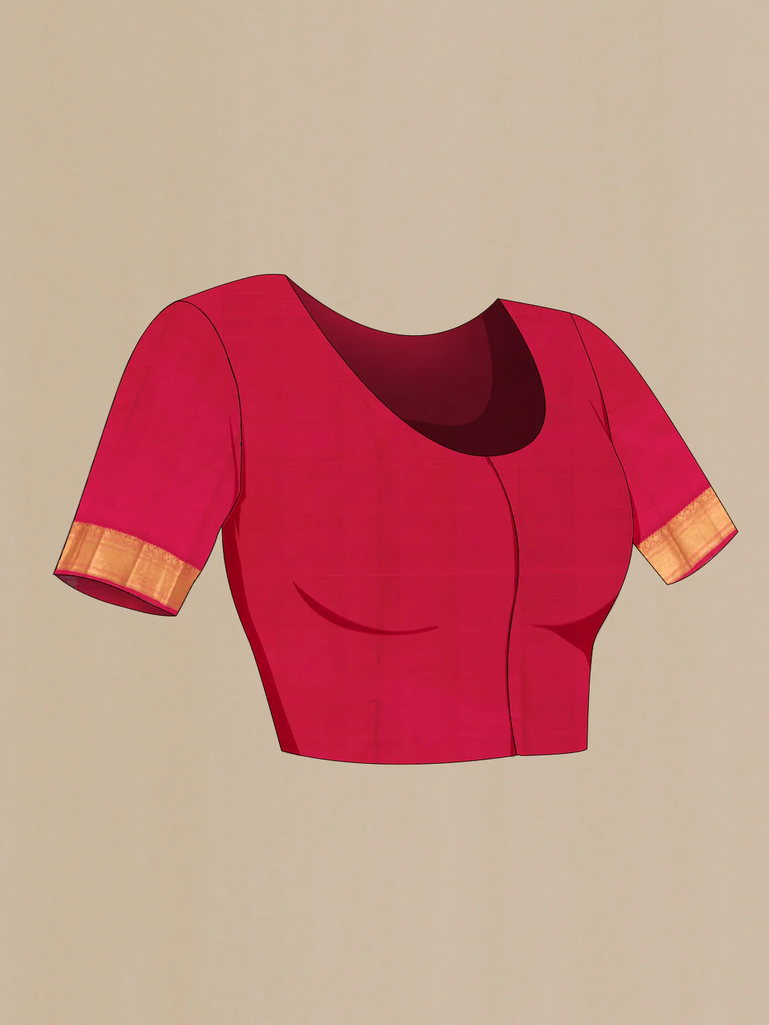 Maroon Kanjivaram Silk Saree - Image 4