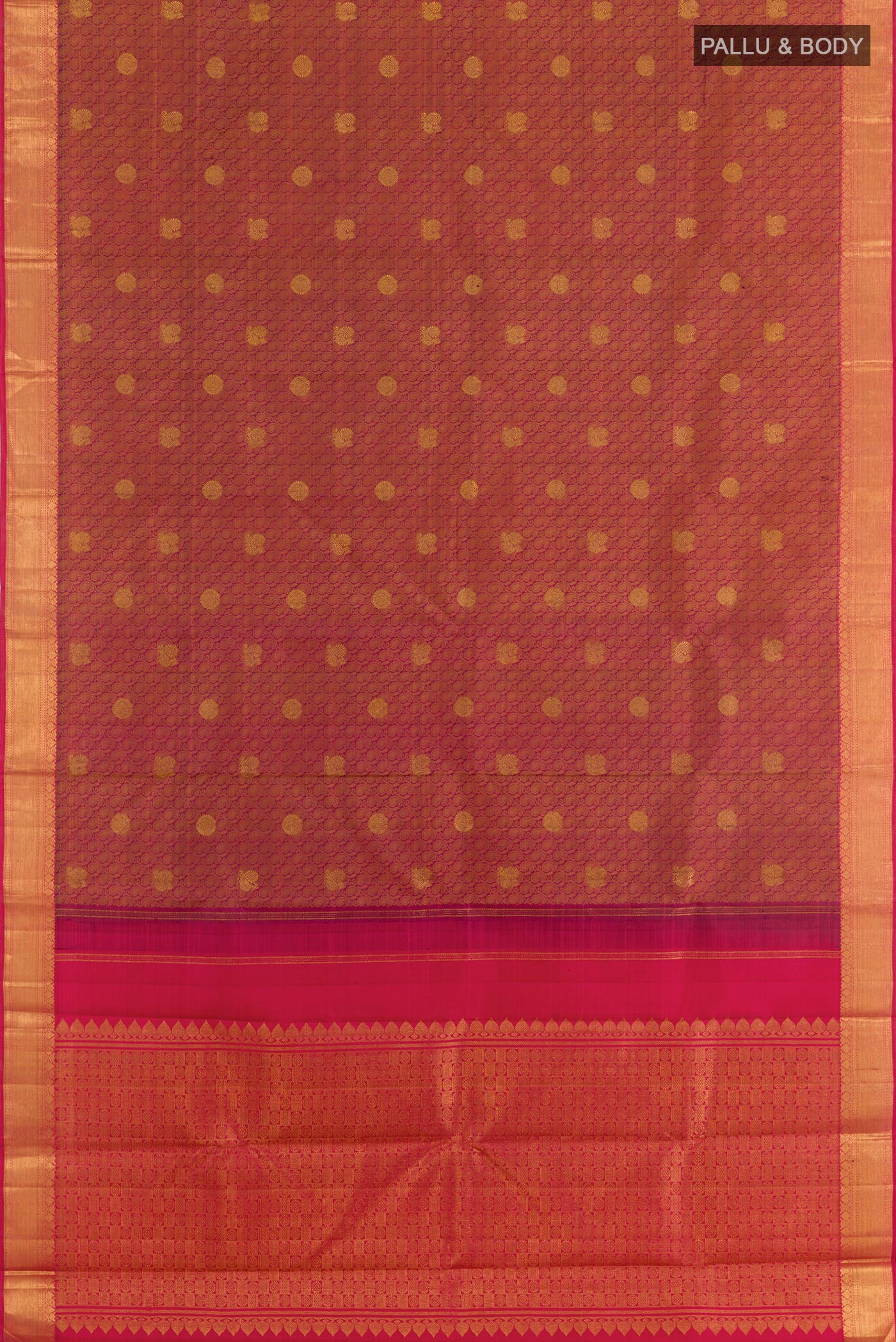 Maroon Kanjivaram Silk Saree - Image 5