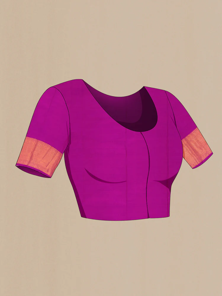 Magenta Kanjivaram Silk Saree - Image 4