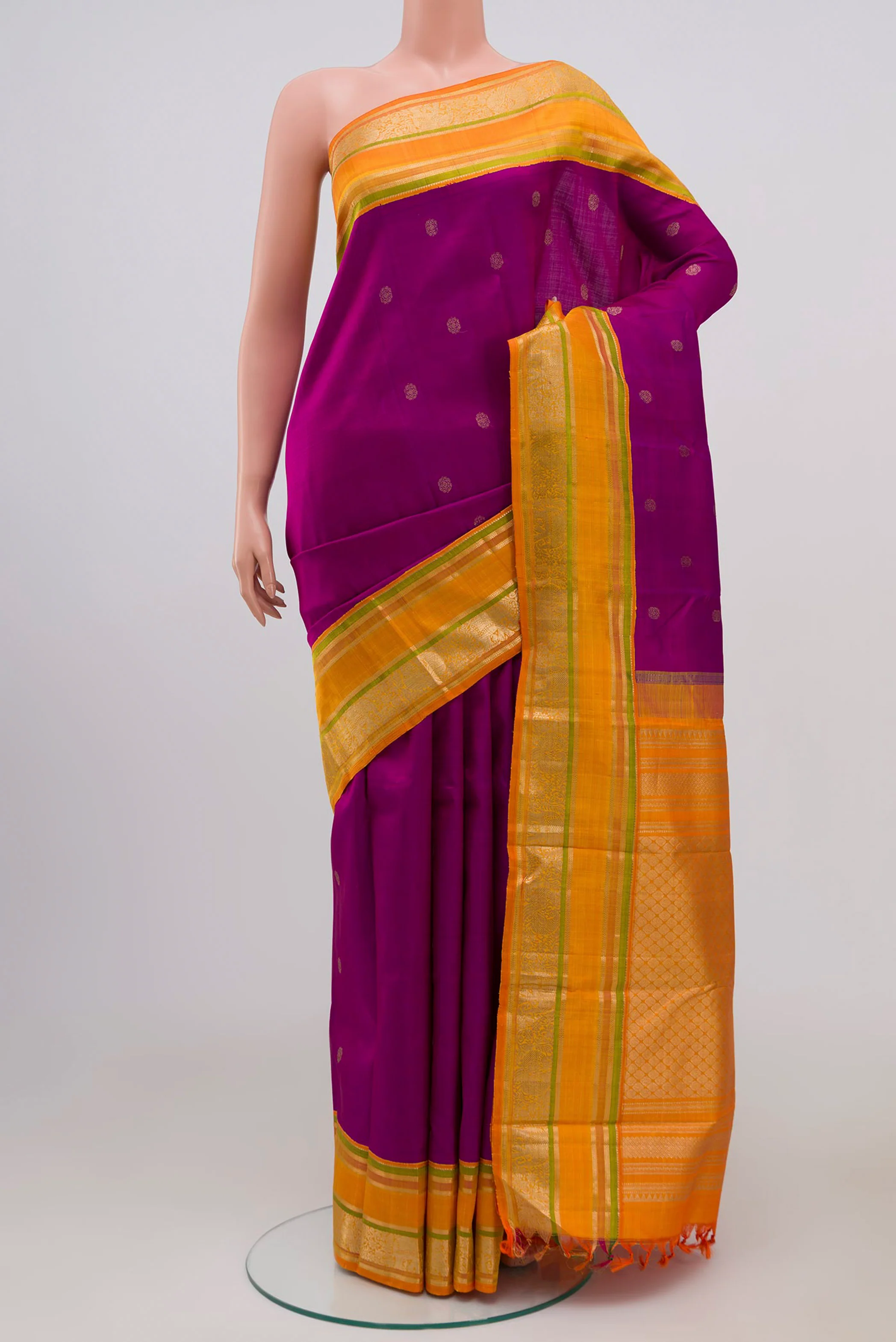 Magenta Kanjivaram Silk Saree