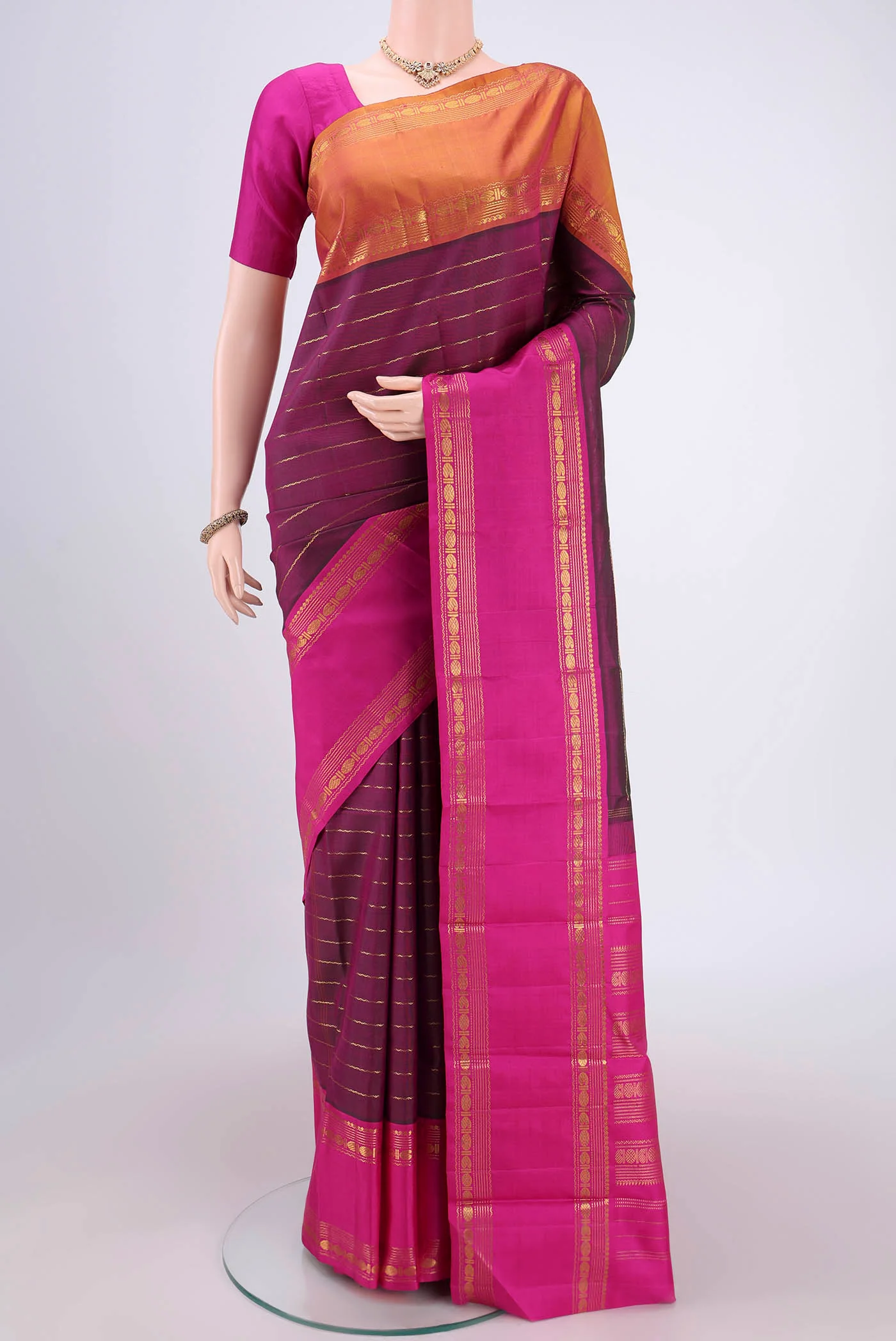 Magenta Kanjivaram Silk Saree