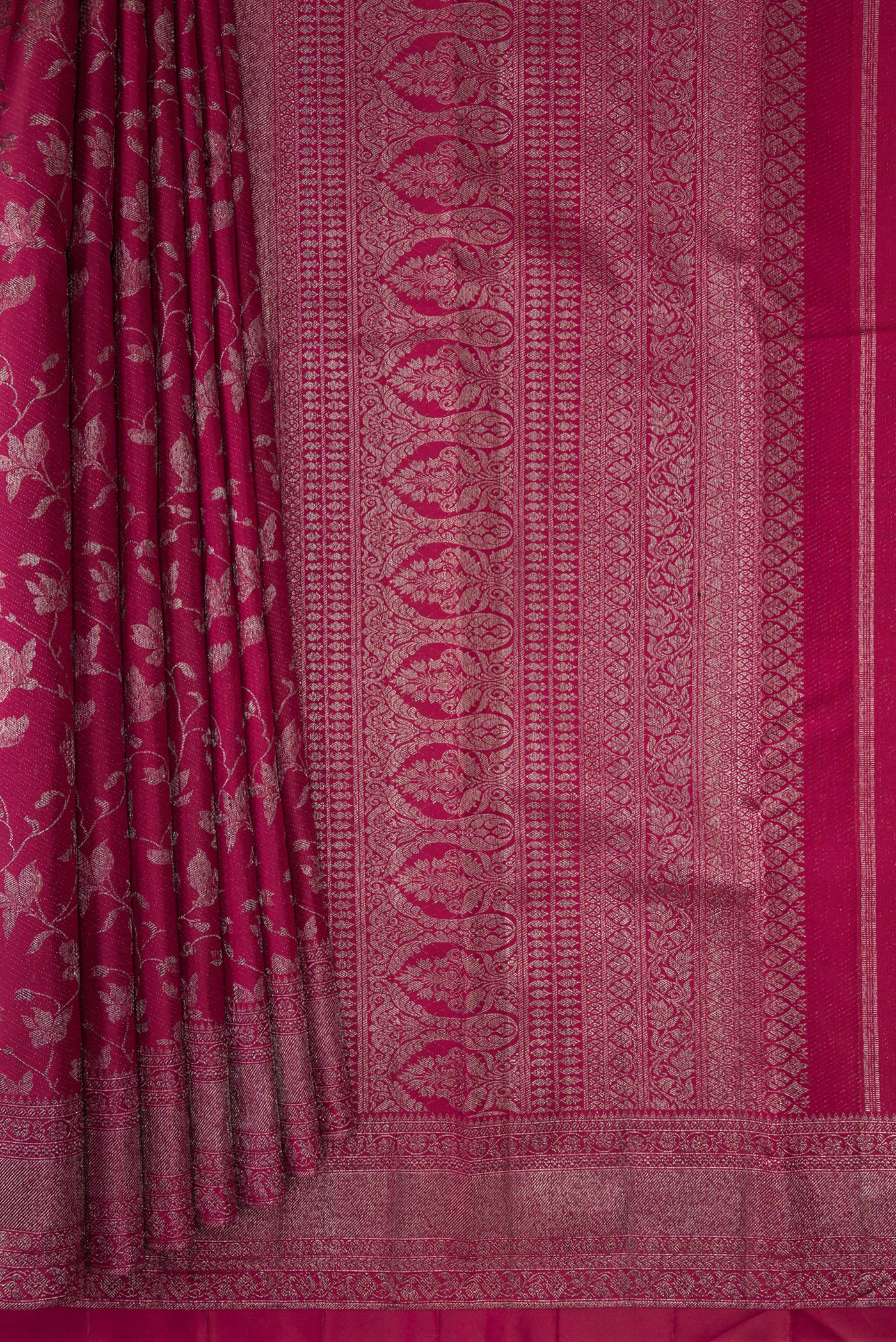 Magenta Kanjivaram Silk Saree - Image 4