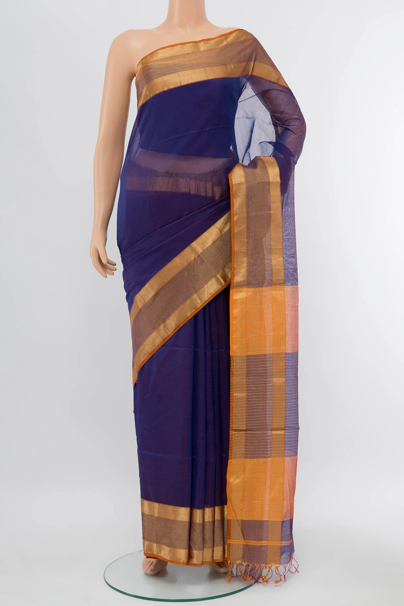 Magenta Maheshwari Silk Saree