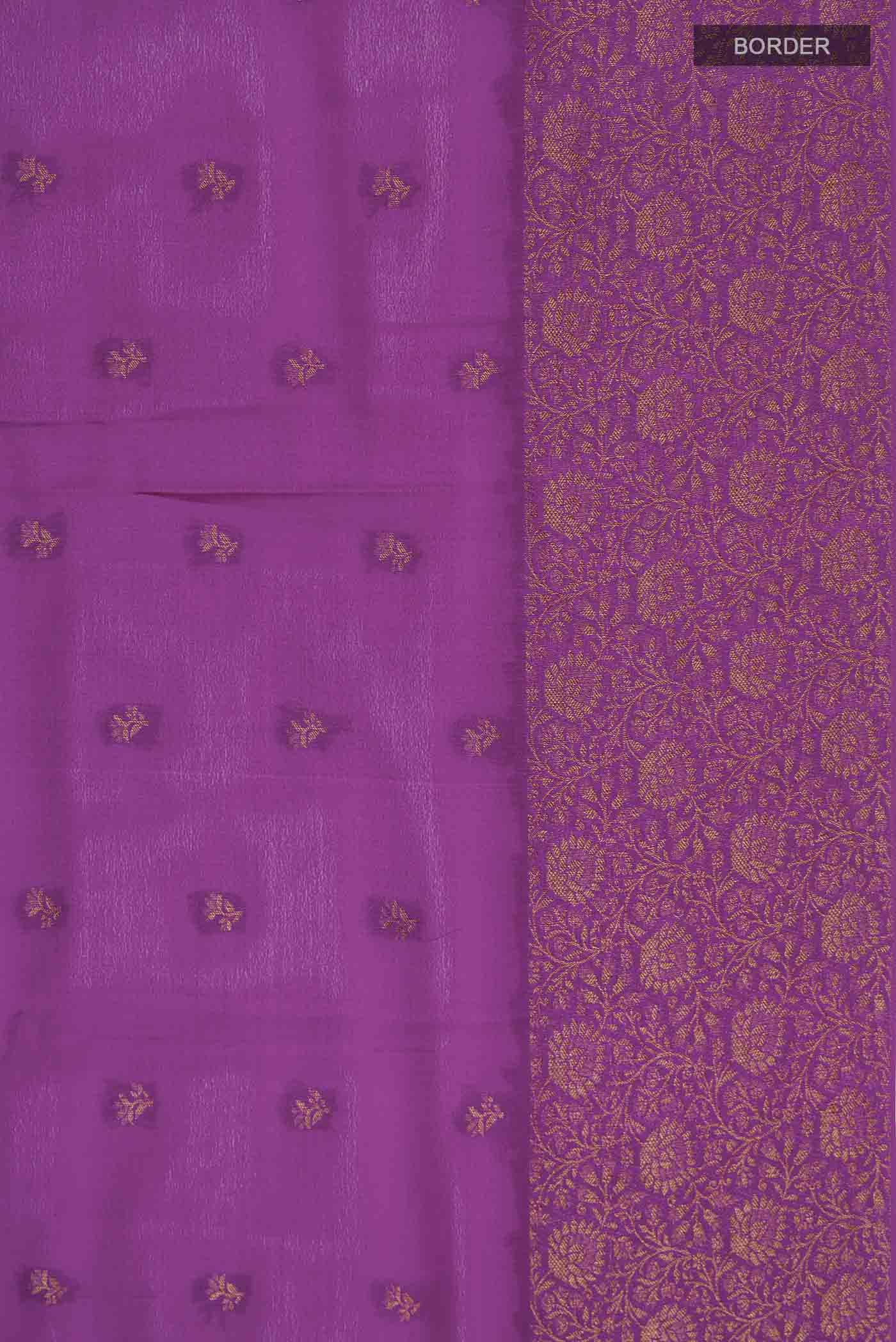 Magenta Mysore Crepe Saree - Image 3