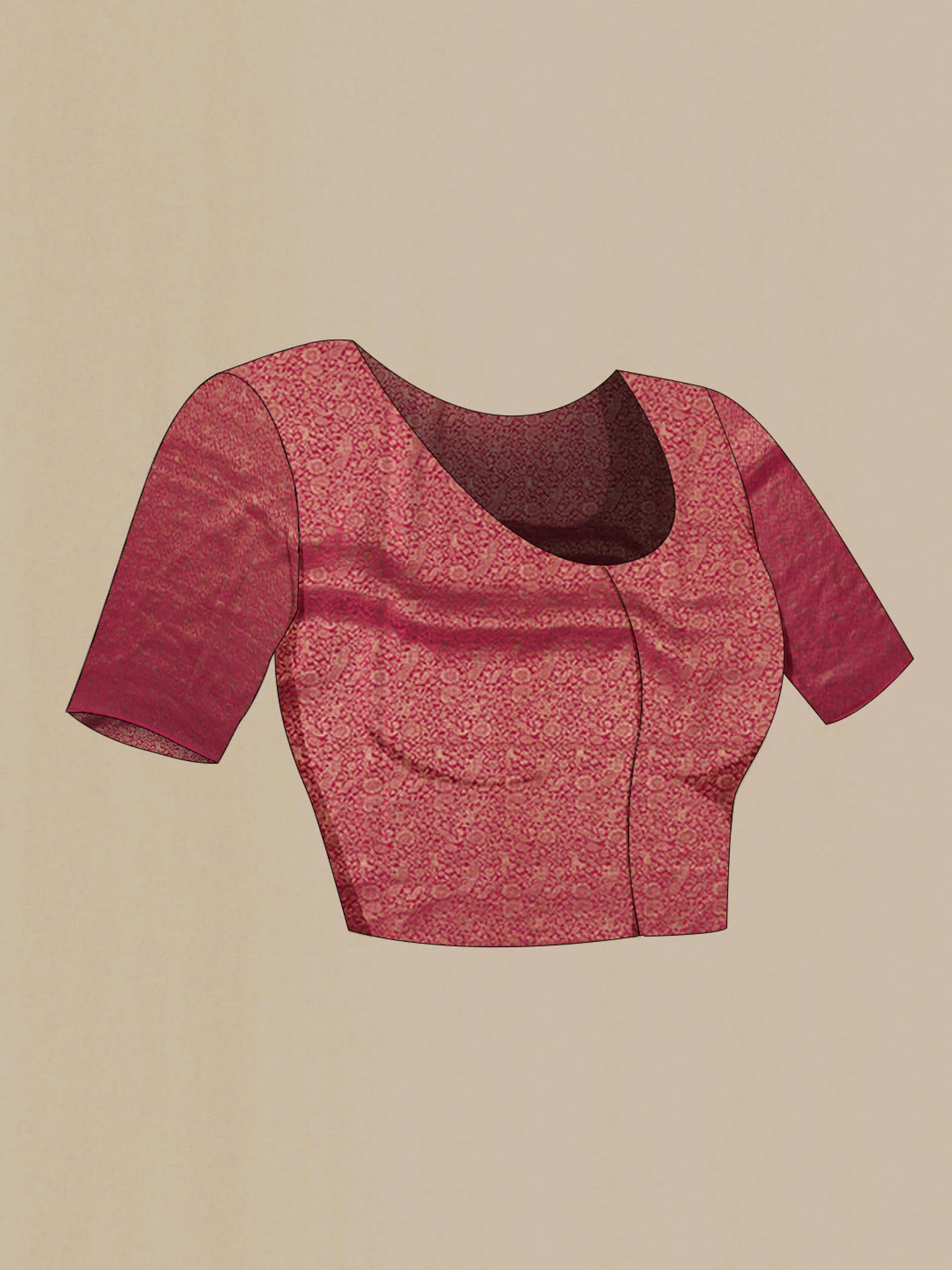 Magenta Mysore Crepe Saree - Image 5