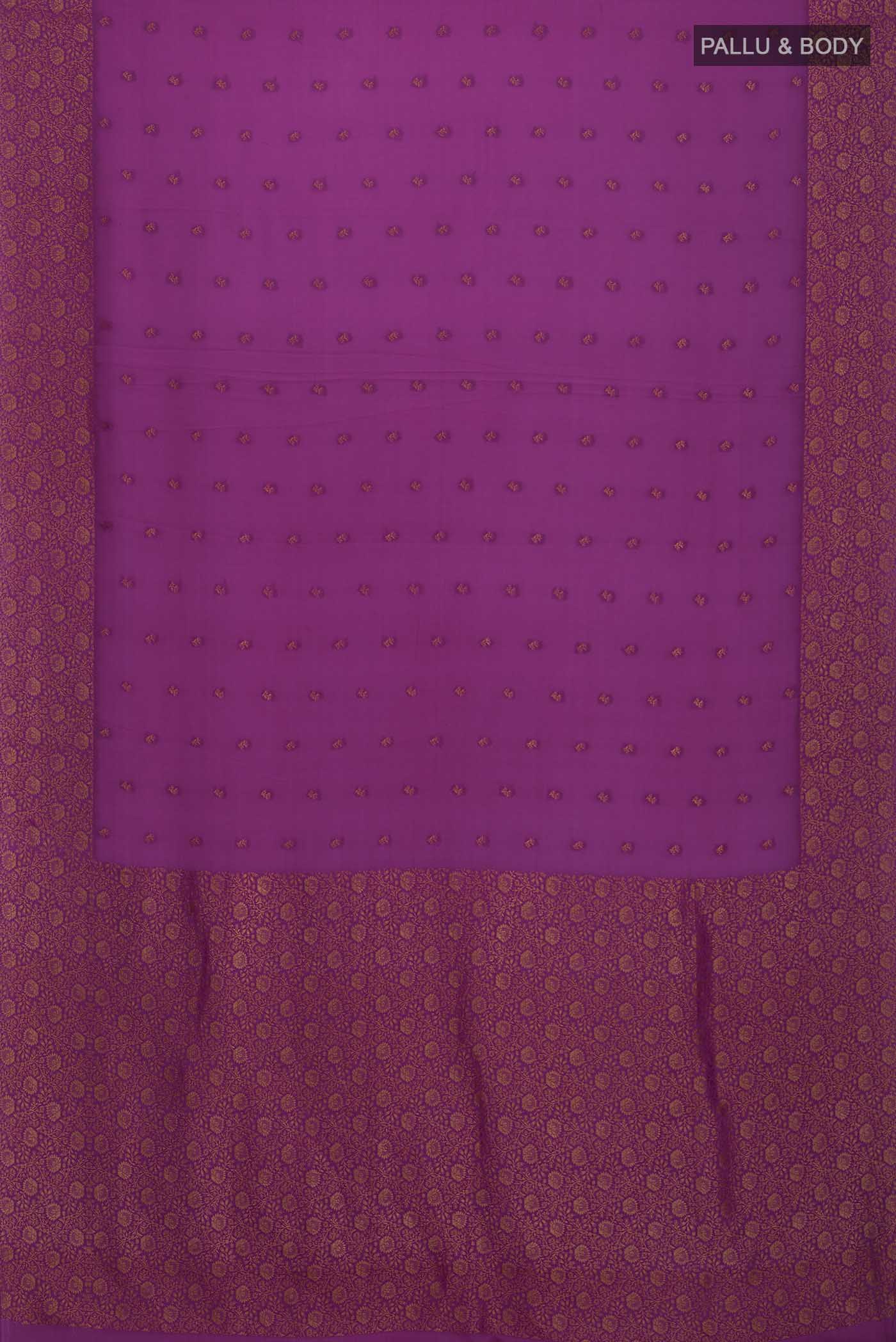Magenta Mysore Crepe Saree - Image 6