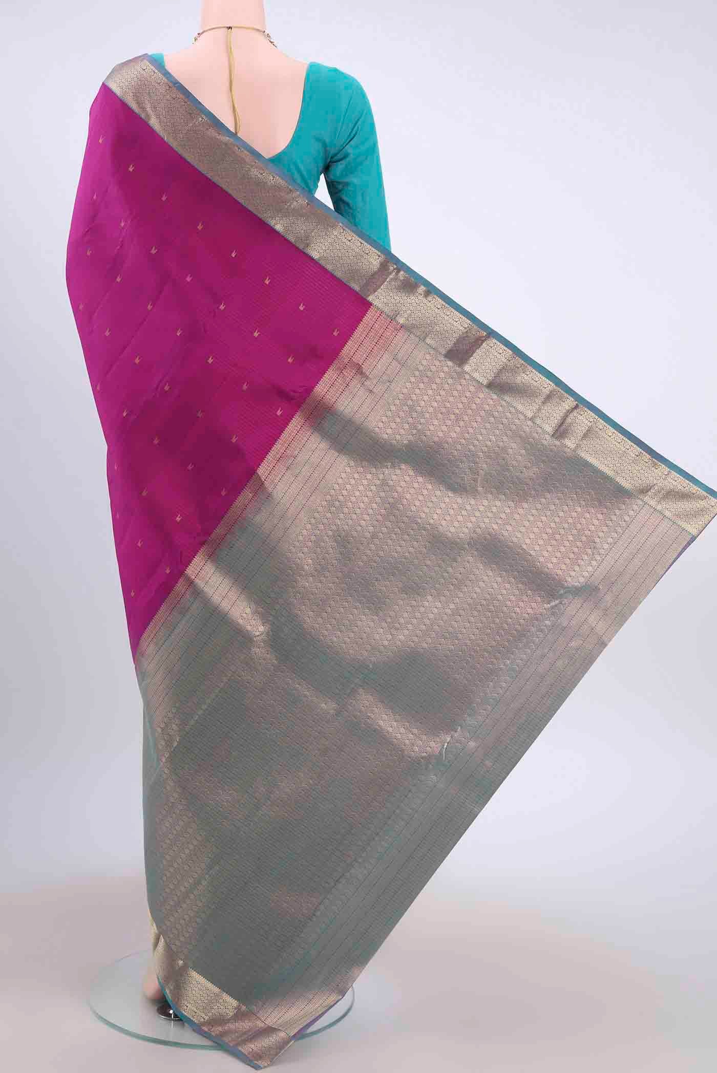 Magenta Nangavalli Silk [ Salem ] Saree - Image 3