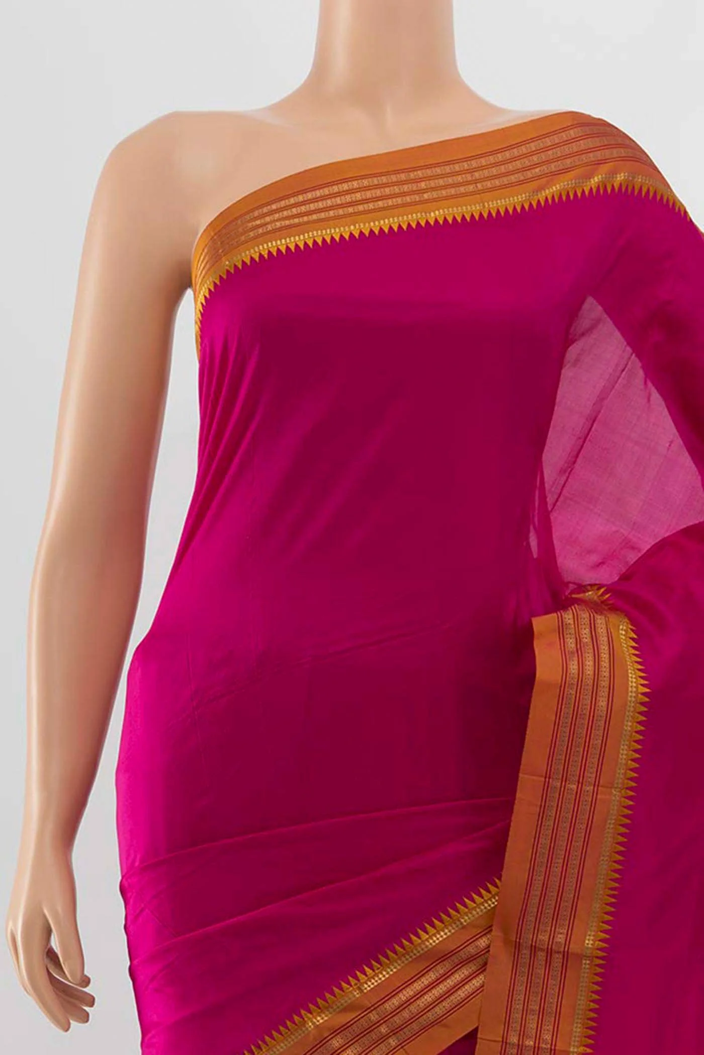 Magenta Narayanpet Silk Saree - Image 2