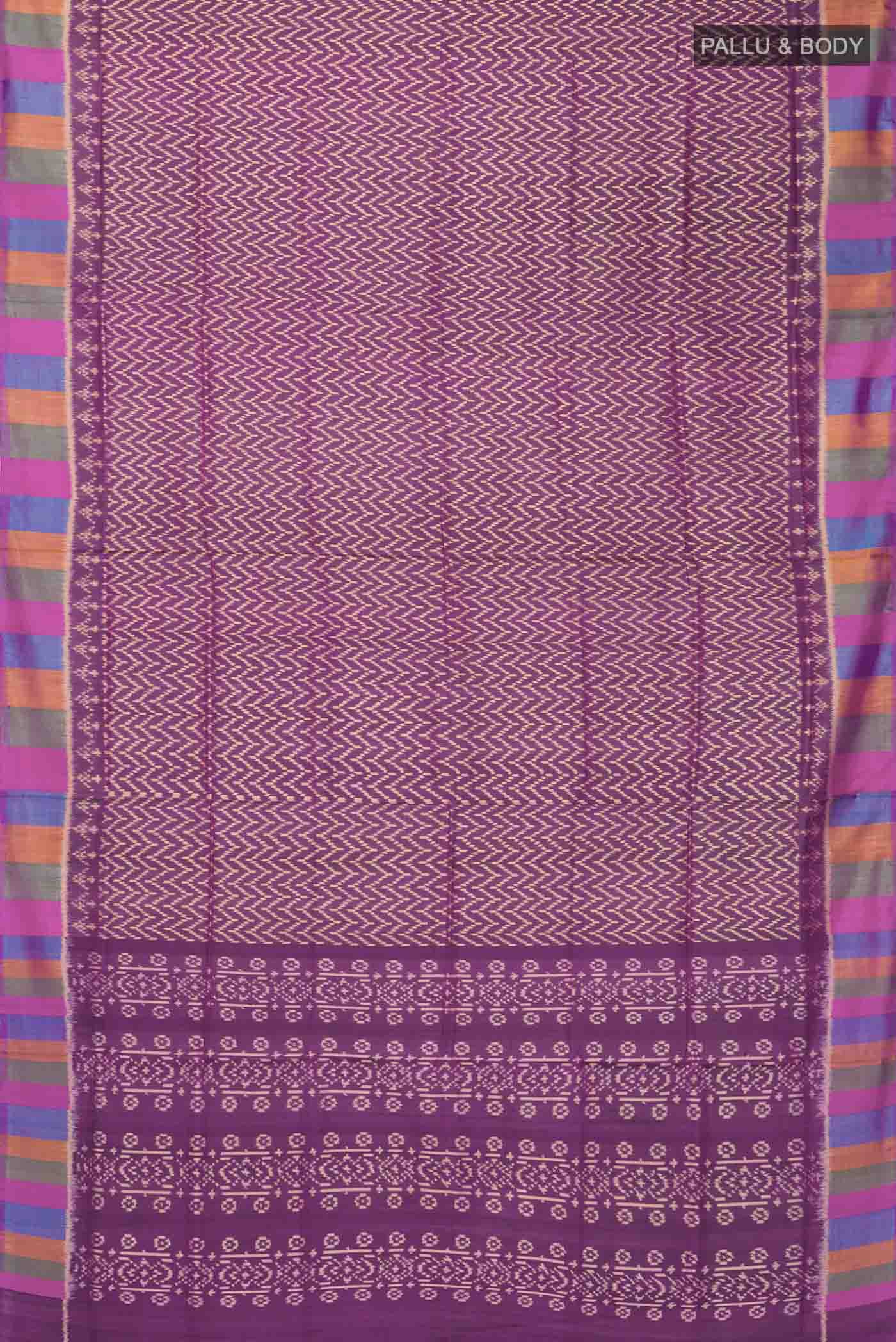 Violet Rajkot Patola Silk Saree - Image 6
