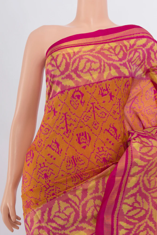 Rust Rajkot Patola Silk Saree - Image 2