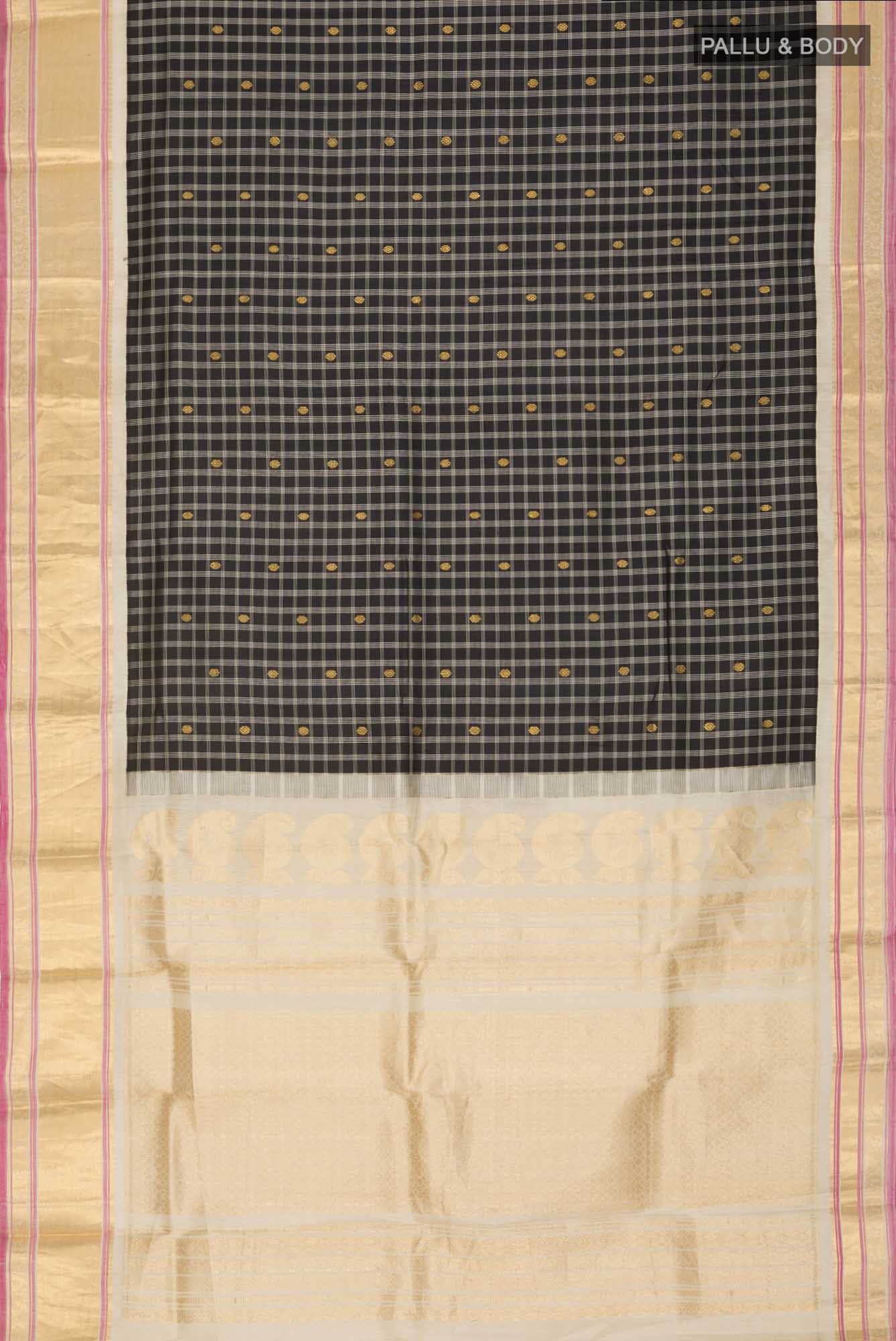 Black Gadwal Silk Saree - Image 4
