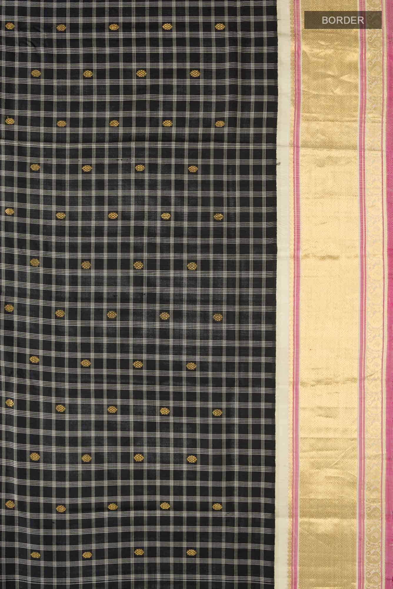 Black Gadwal Silk Saree - Image 5