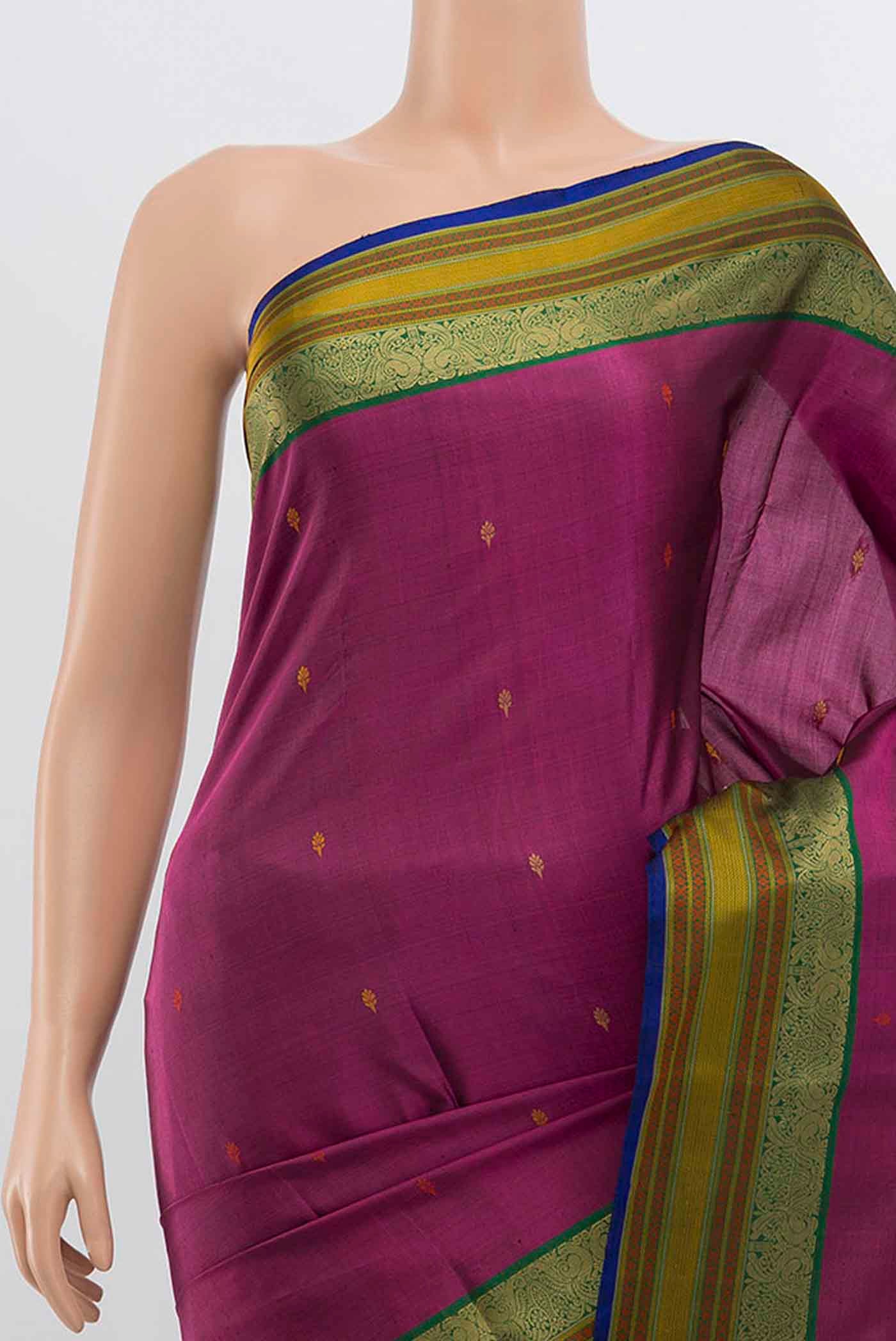 Magenta Soft Silk Saree - Image 2