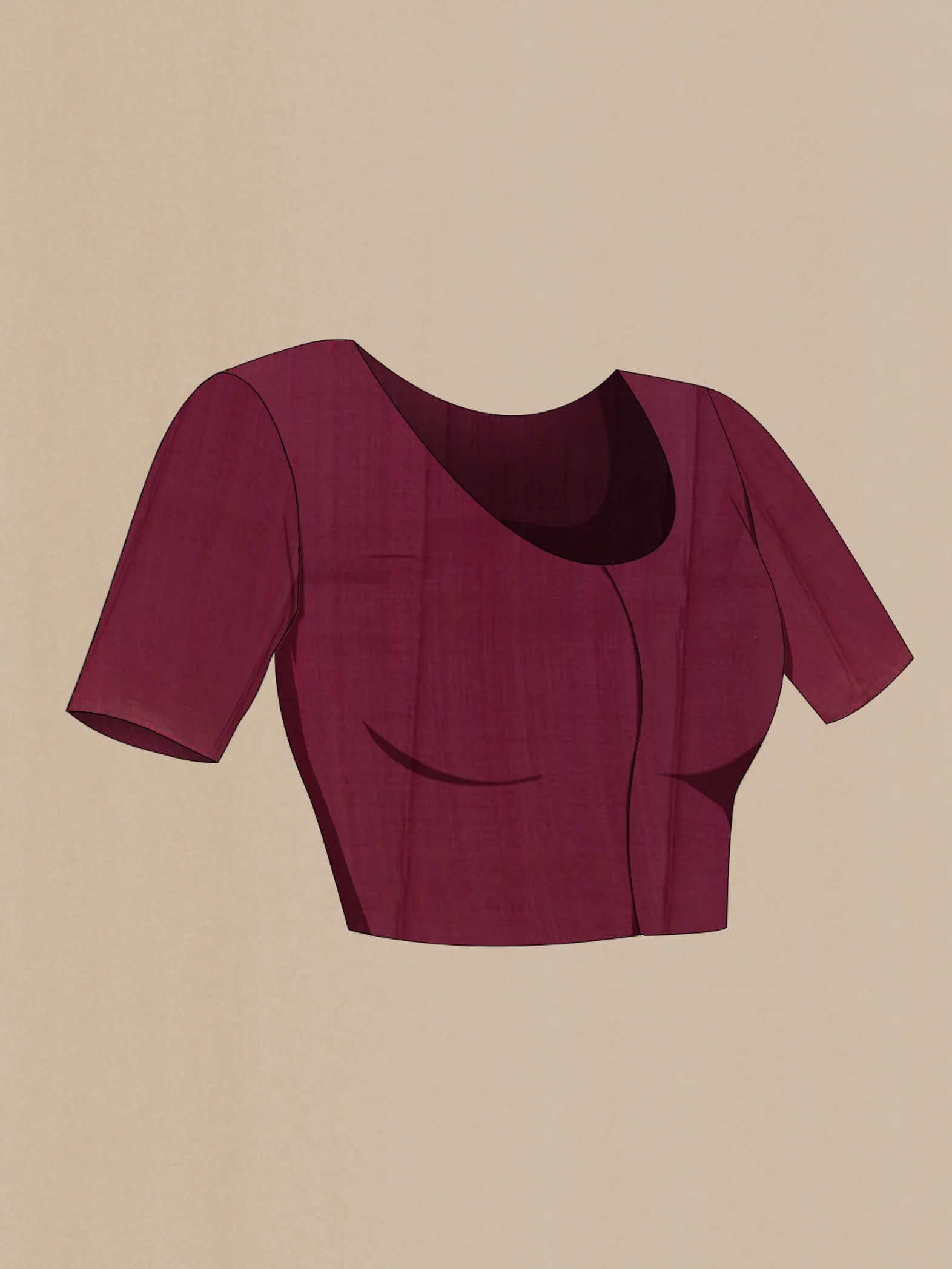 Magenta Tussar Silk Saree - Image 2